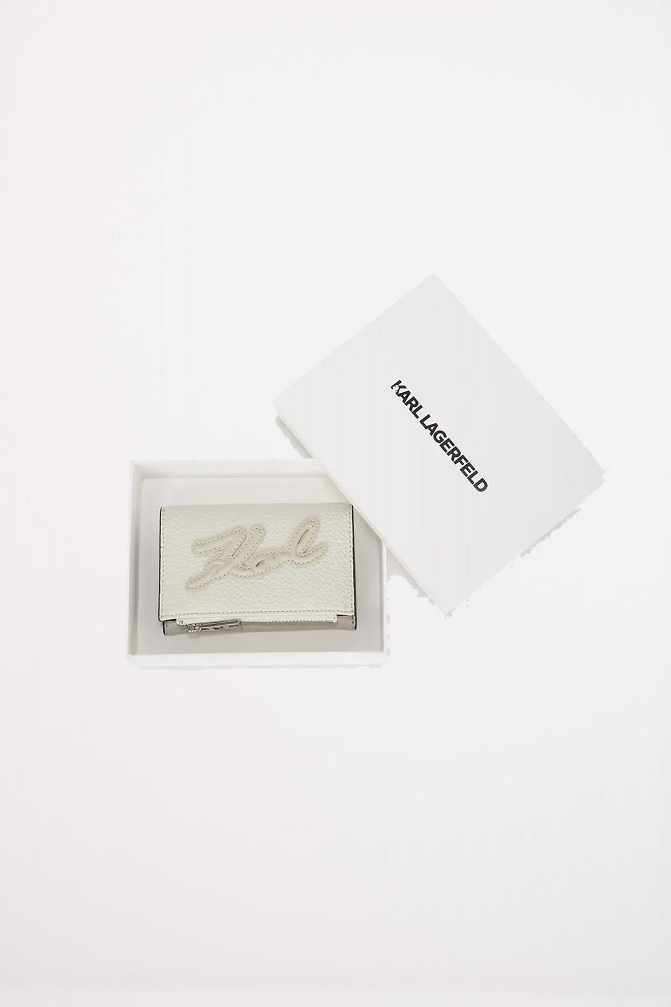 KARL LAGERFELD K SKUARE SM BF WALLET GRAI en color BLANCO (4)