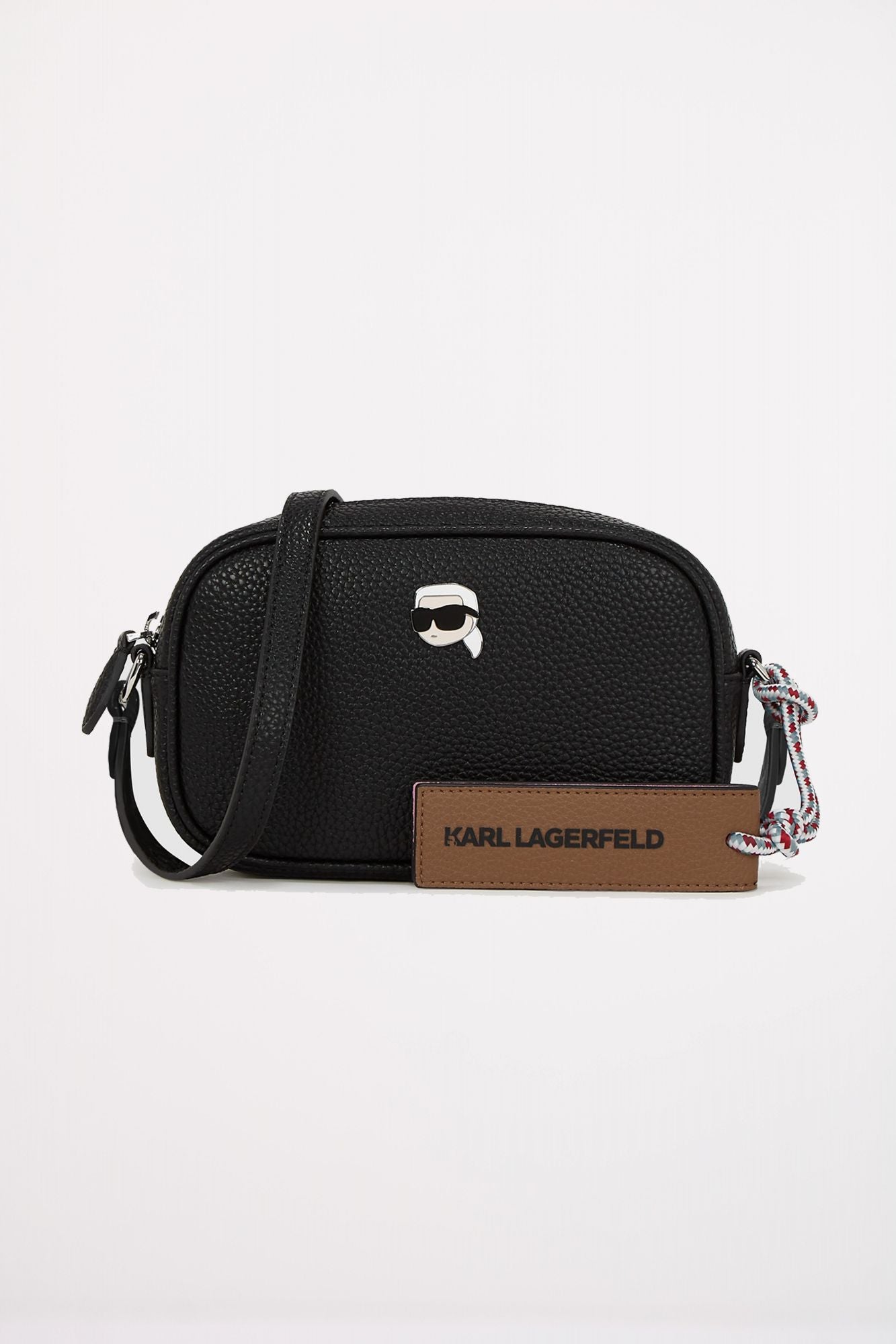 KARL LAGERFELD K/IKON PEBBLE SLIM CAMERA BAG en color NEGRO (1)