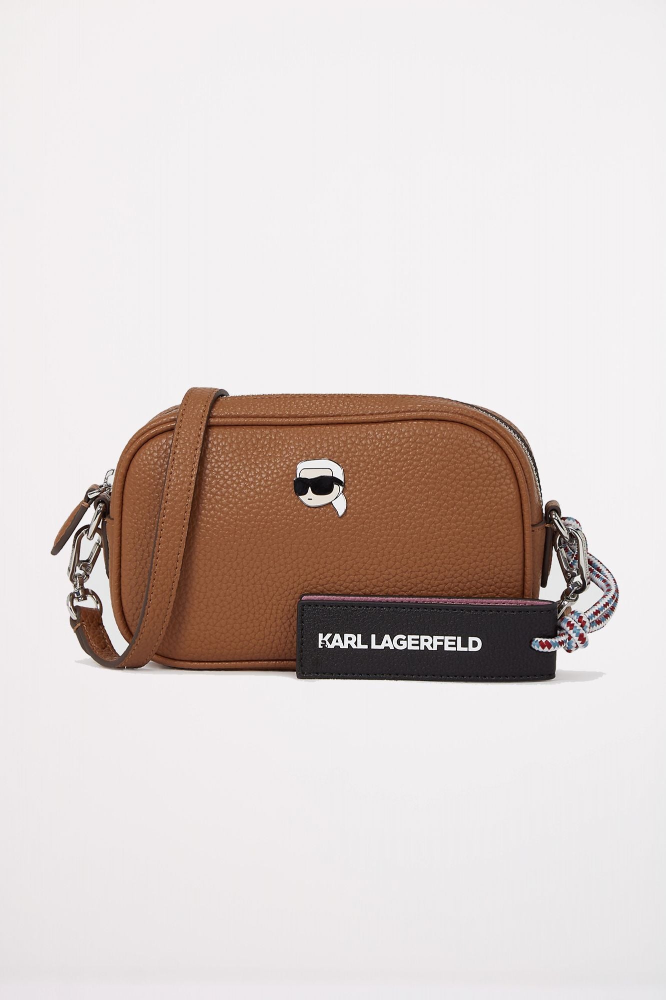 KARL LAGERFELD K/IKON PEBBLE SLIM CAMERA BAG en color MARRON (1)