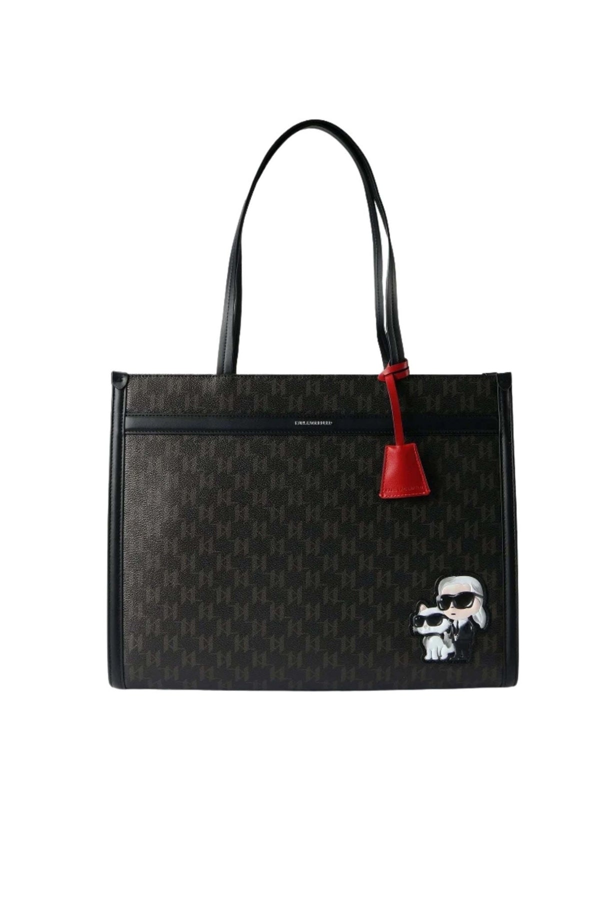 KARL LAGERFELD IKON MONOGRAM CC SQUARE TOTE en color MARRON (1)