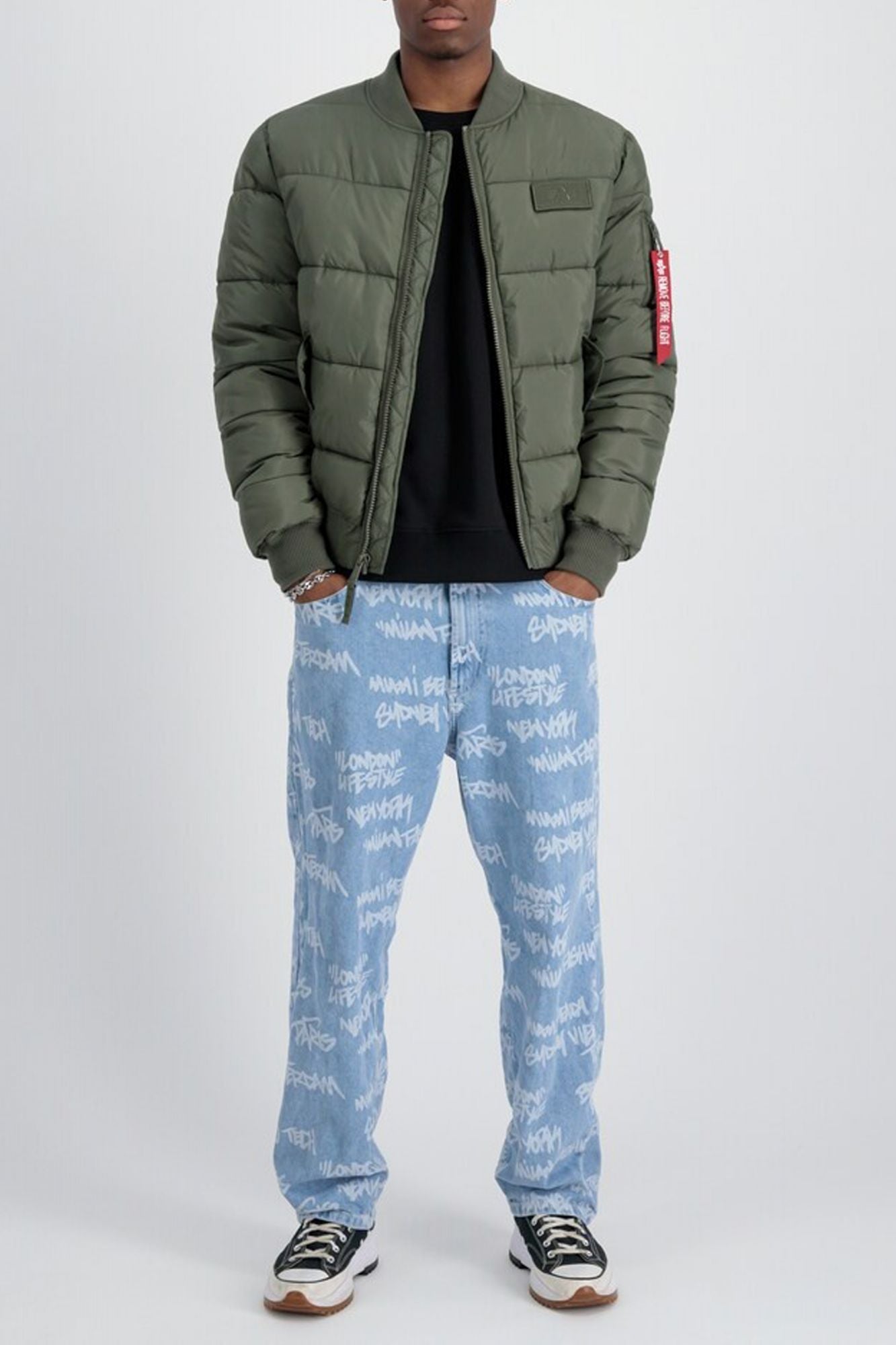 ALPHA INDUSTRIES MA-1 PUFFER BOMBER en color VERDE (4)