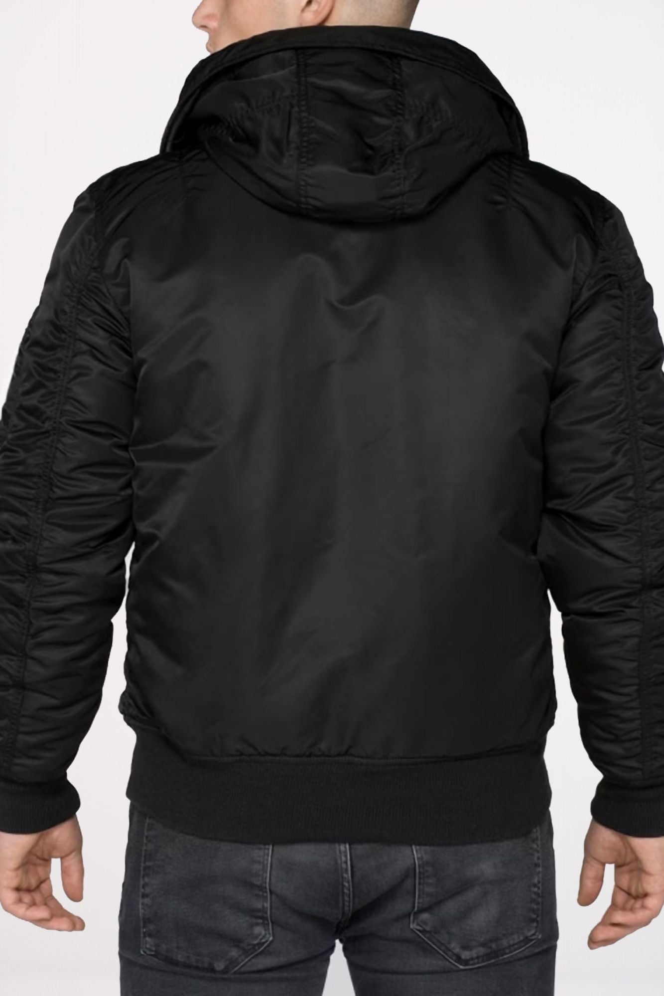 ALPHA INDUSTRIES MA-1 HOODED en color NEGRO (3)