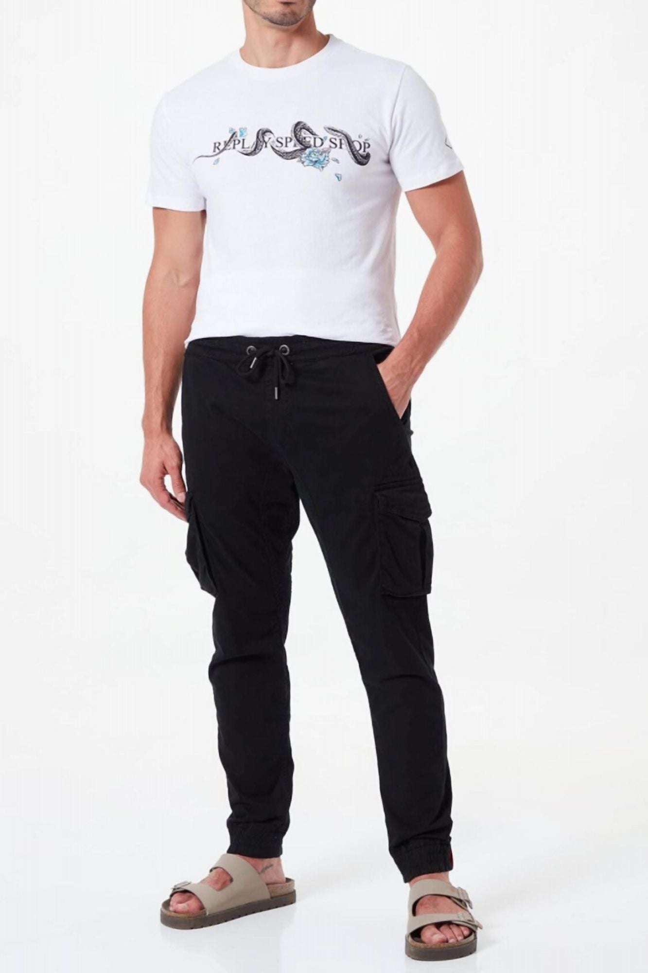 ALPHA INDUSTRIES COTTON TWILL JOGGER en color NEGRO (4)