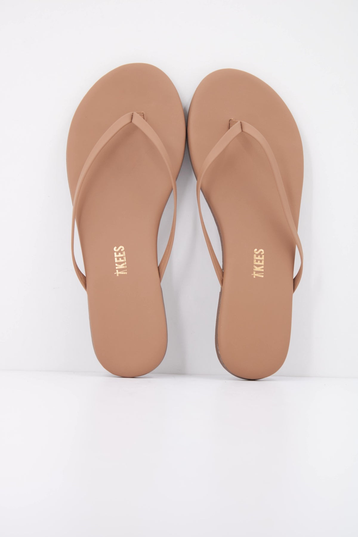 TKEES  SANDALIA PLANA  en color MARRON CLARO (3)