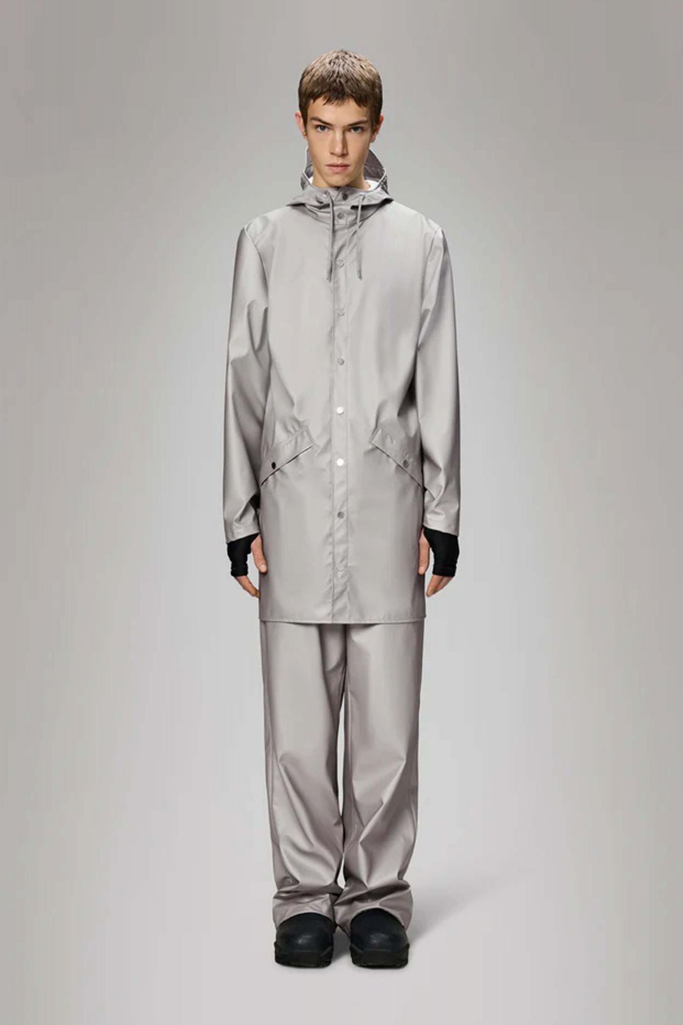 RAINS LONG JACKET W3 en color GRIS (4)