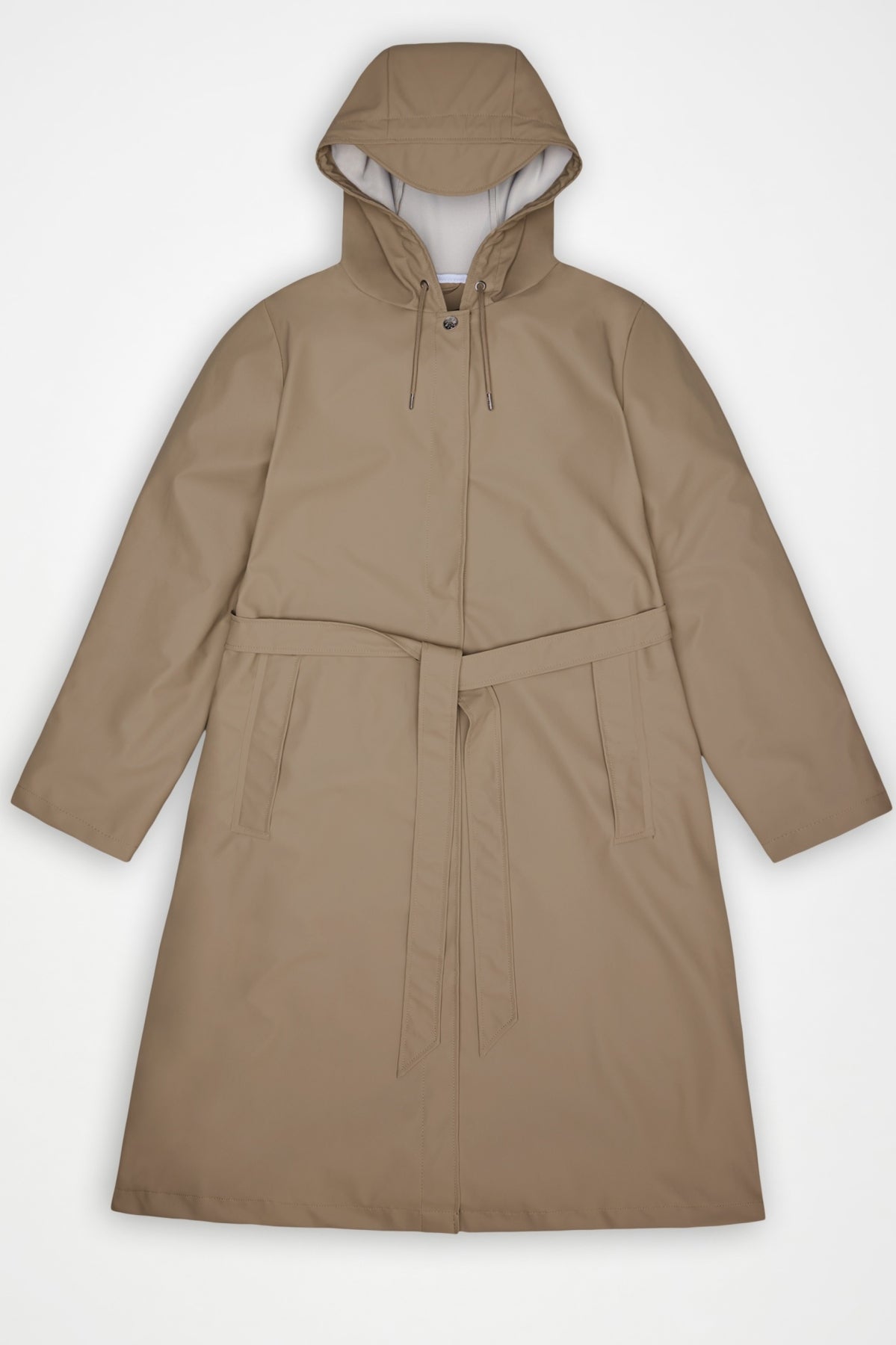 RAINS 12040R LONGER W JACKET W3 en color MARRON CLARO (2)
