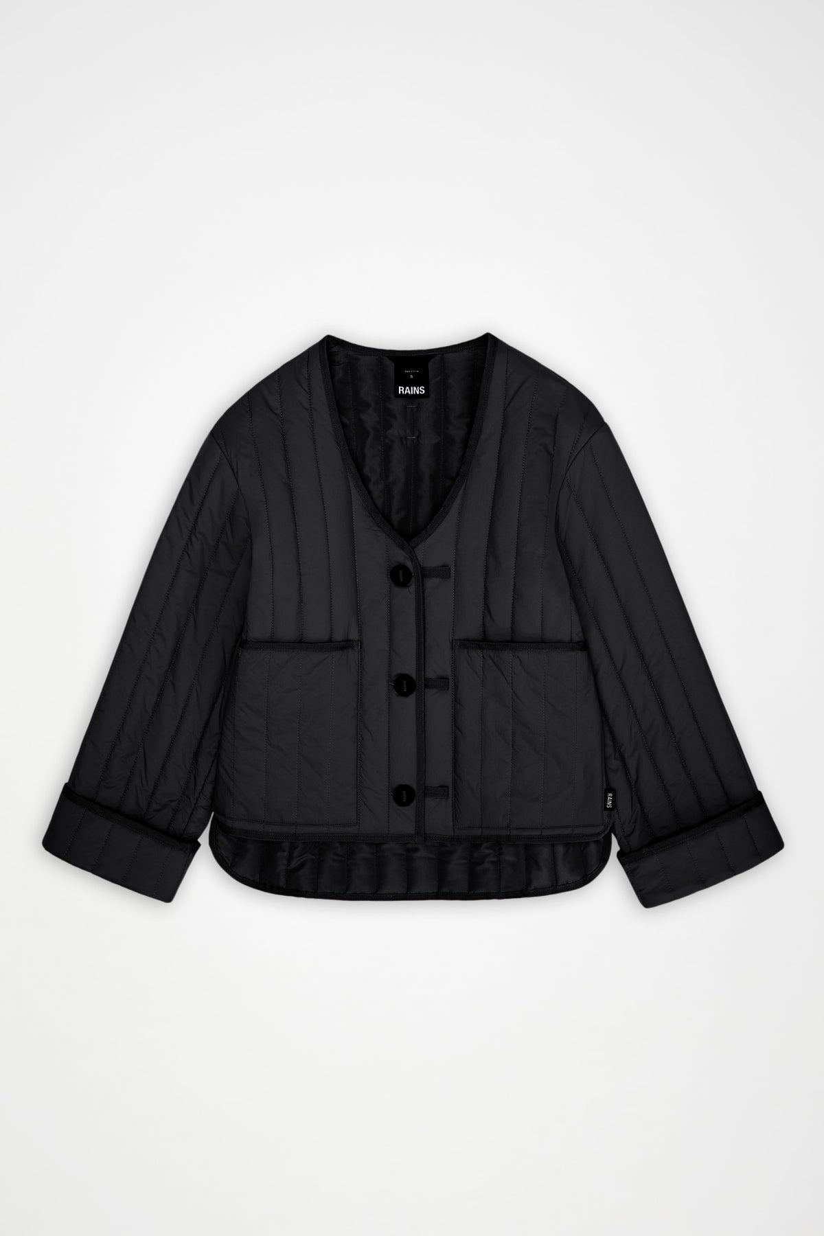 RAINS 21940R BANJA LINER JACKET T1 en color NEGRO (1)