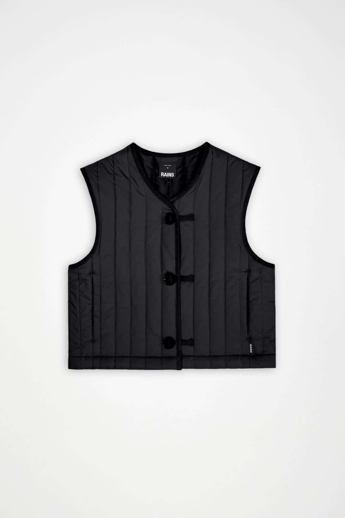 RAINS BANJA SHORT LINER VEST T1 en color NEGRO (1)