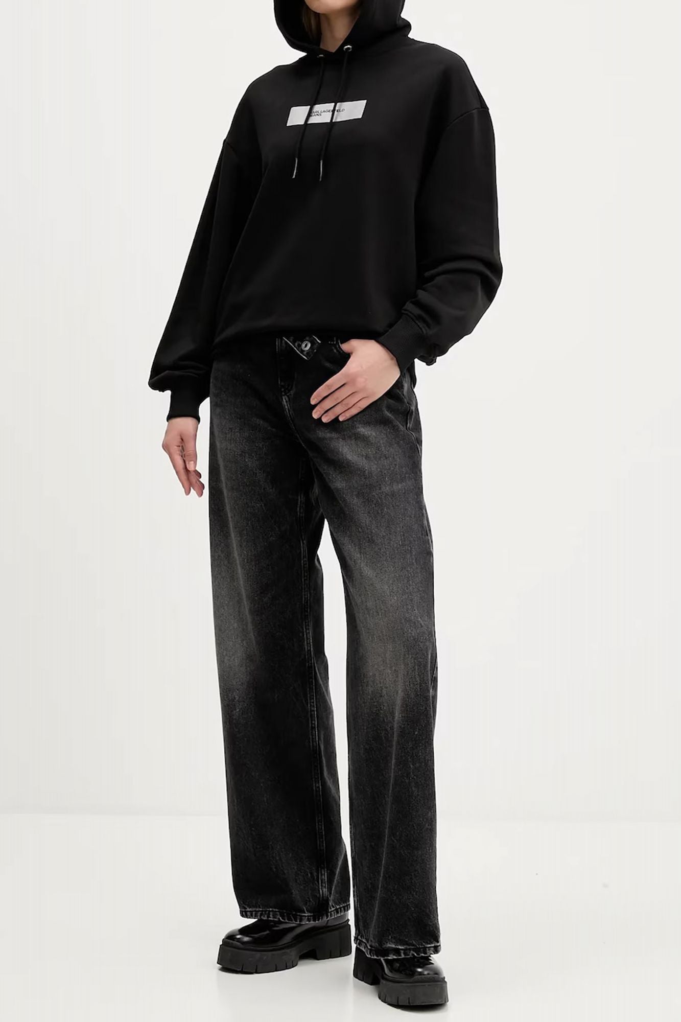 KARL LAGERFELD JEANS KLJ MR RELAXED WB DENIM en color NEGRO (4)