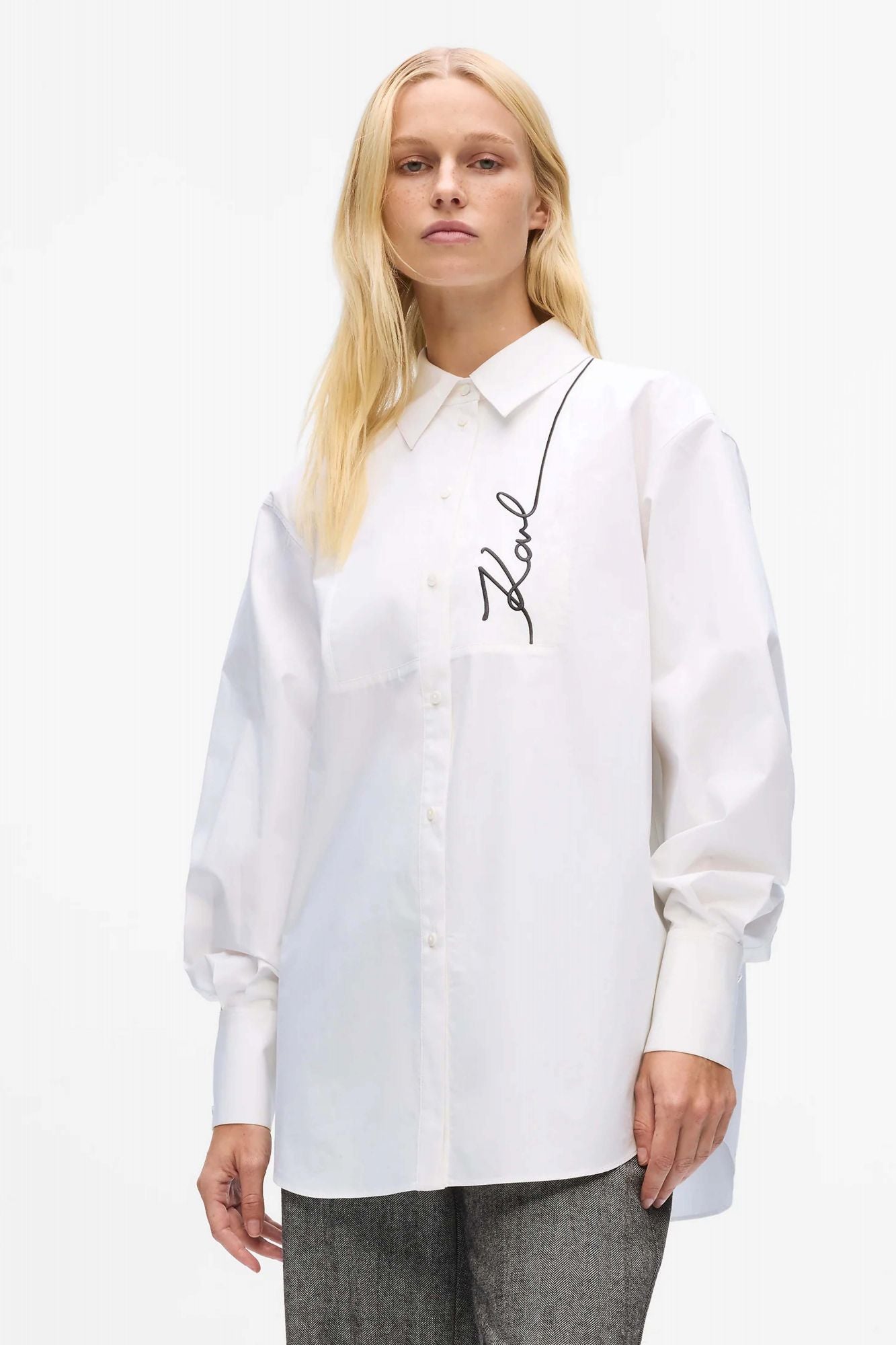 KARL LAGERFELD JEANS SIGNATURE SEQUINS T-SHIRT en color BLANCO (1)