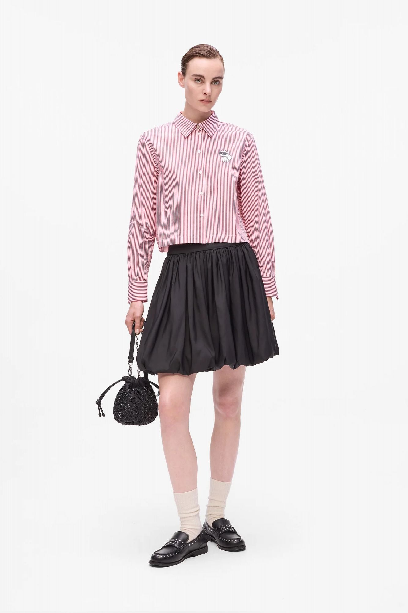 KARL LAGERFELD JEANS IKON CHOUPETTE CROPPED SHI en color ROSA (4)