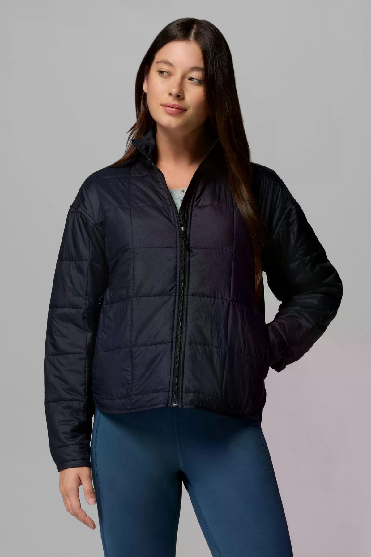 COLUMBIA SIENNA HILL QUILTED JACKET en color NEGRO (3)