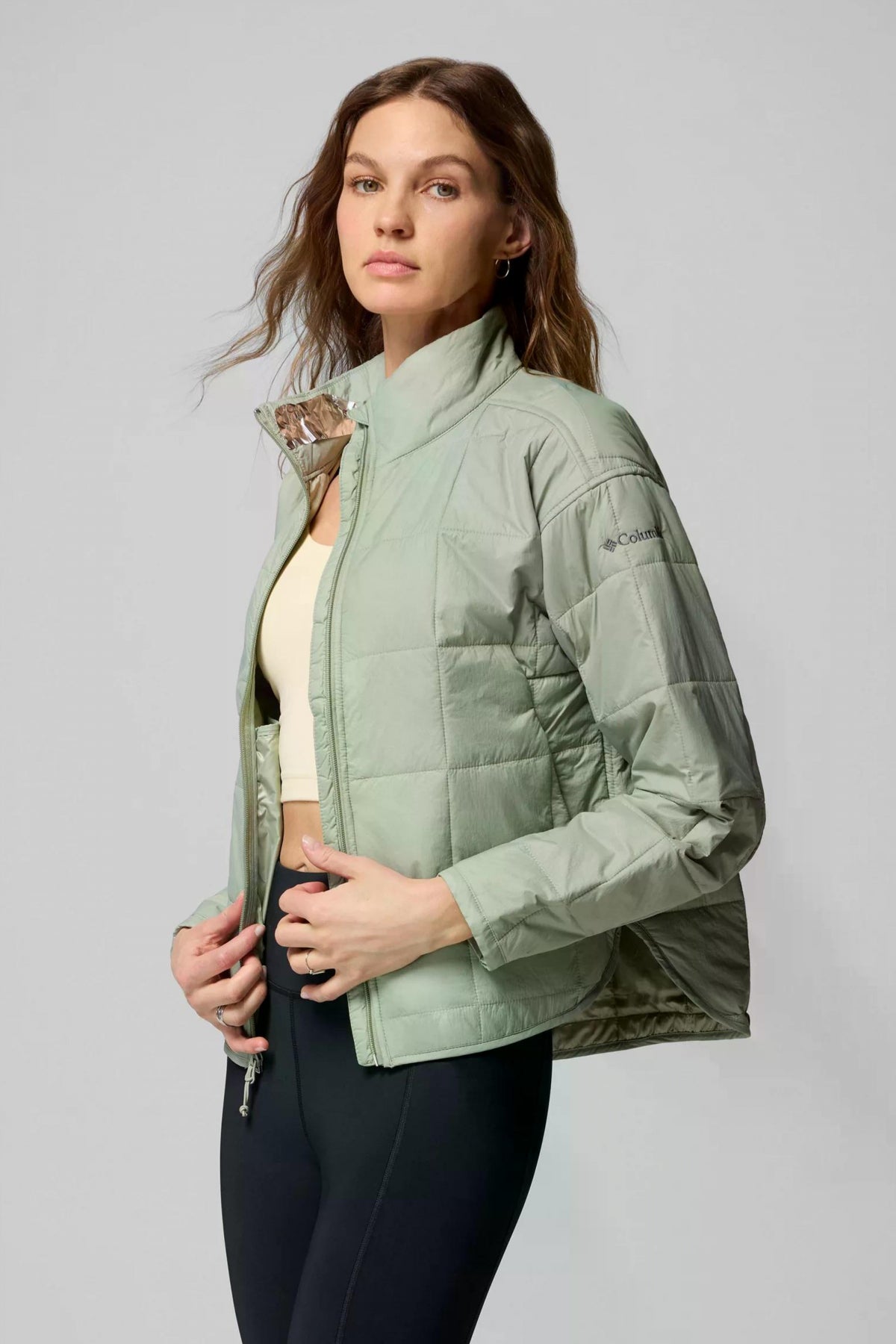 COLUMBIA SIENNA HILL QUILTED JACKET en color VERDE (3)