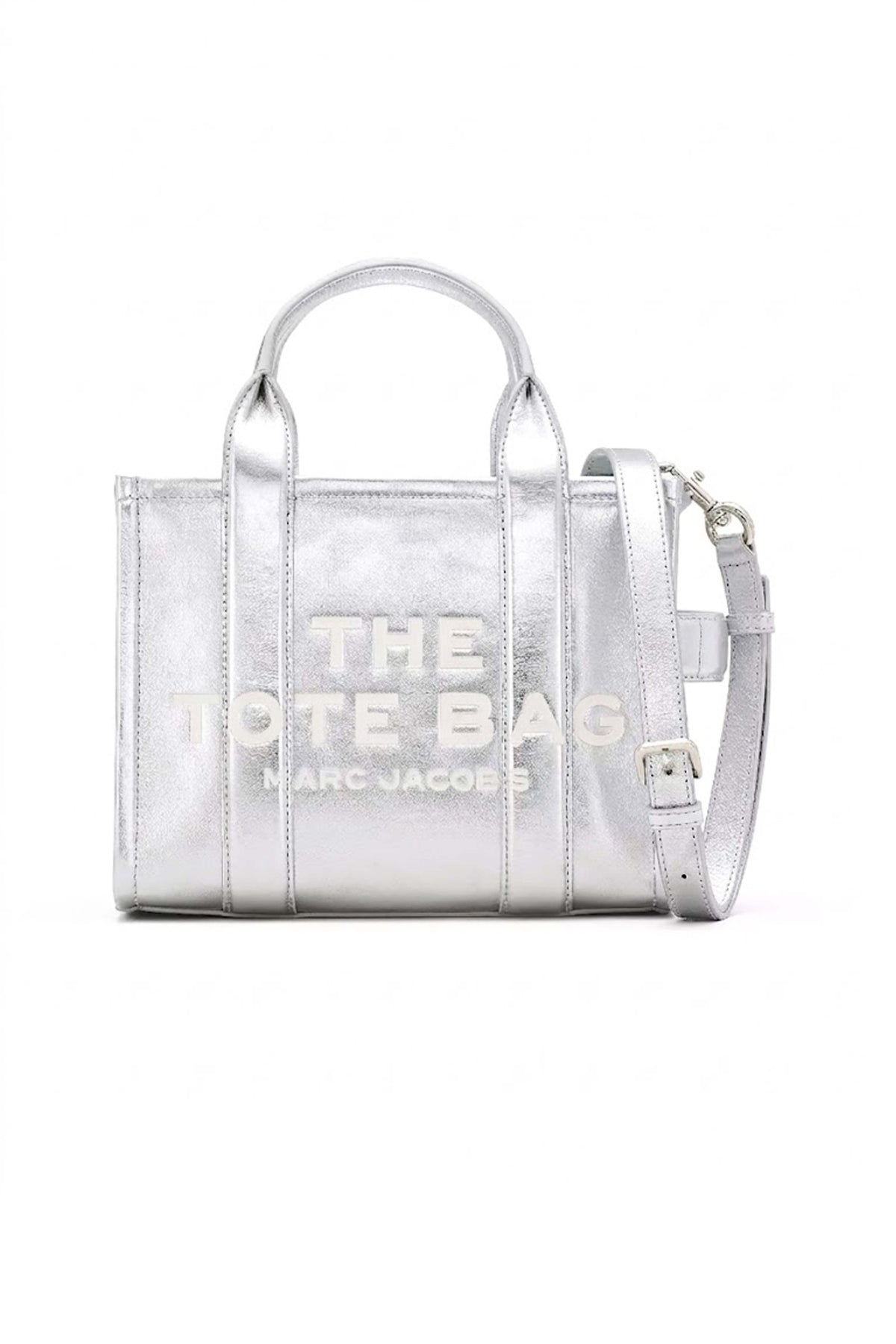 MARC JACOBS THE SMALL TOTE en color PLATA (1)