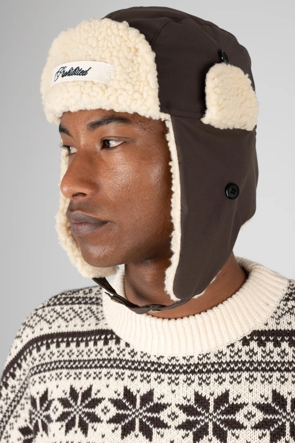 PROHIBITED AVIATOR HAT SOLID en color MARRON (2)
