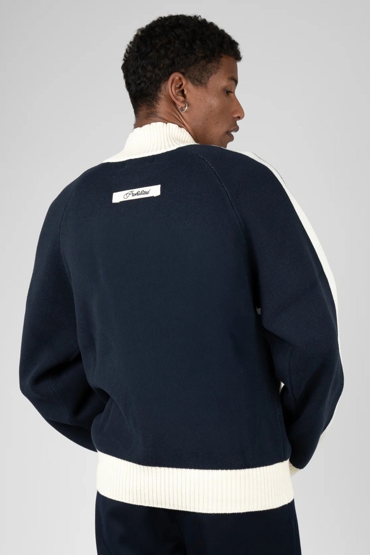 PROHIBITED LETTERMAN KNIT JACKET en color  (2)