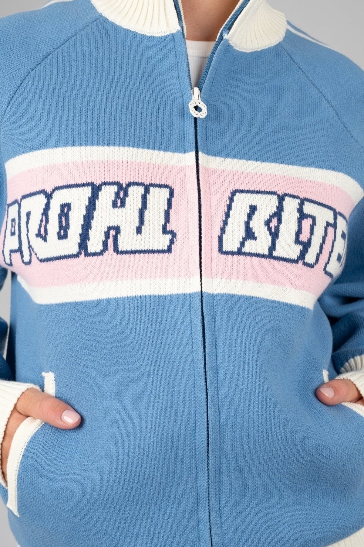 PROHIBITED LETTERMAN KNIT JACKET en color  (4)