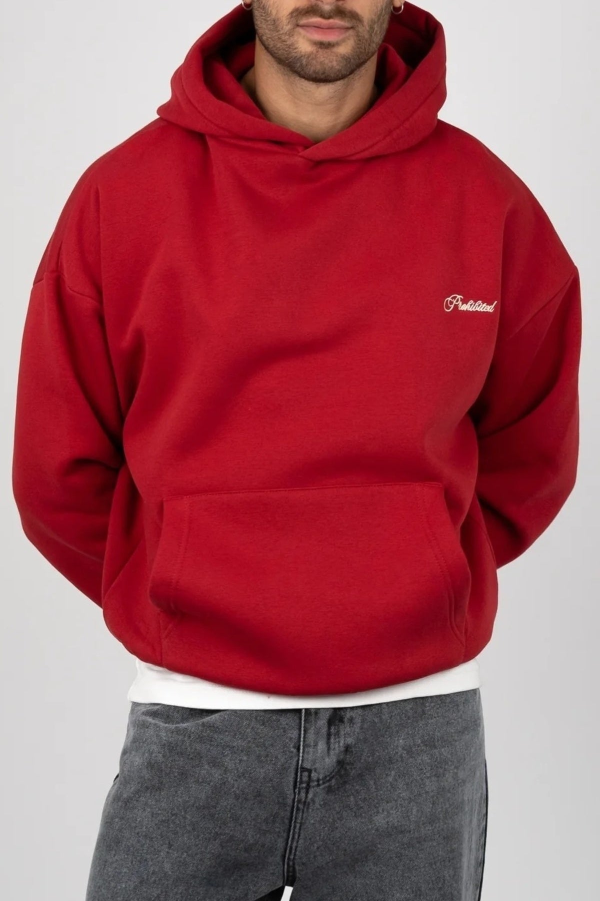 PROHIBITED TEXTILWAREN HOODIE en color ROJO (1)