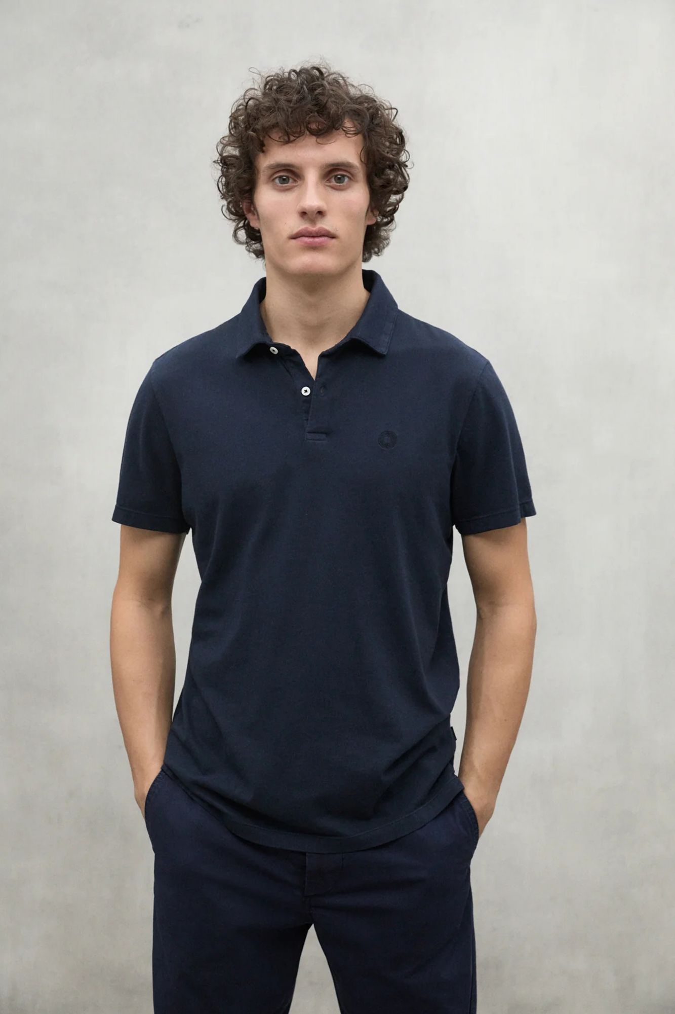 ECOALF THEOALF POLO MAN en color AZUL (1)