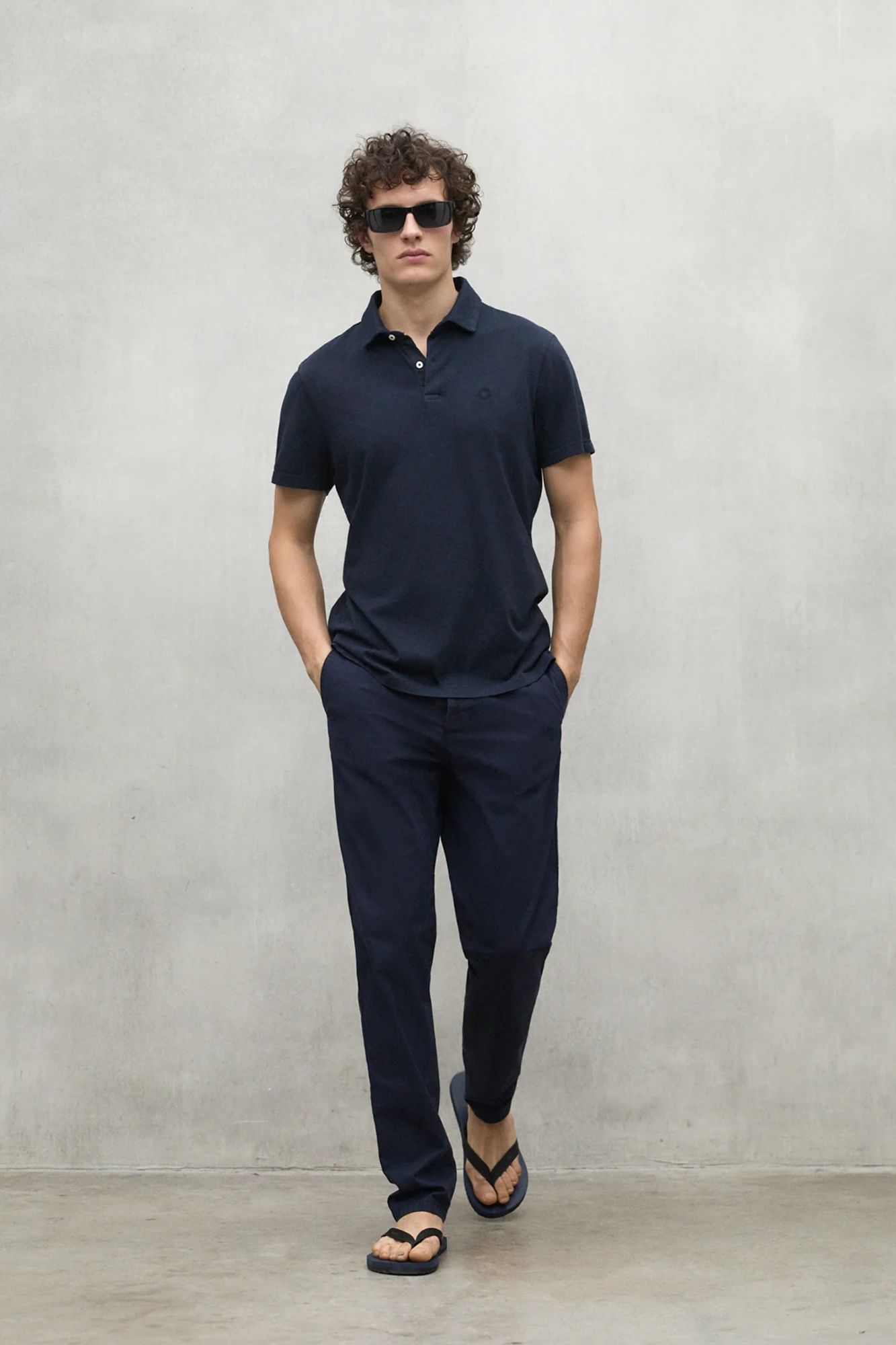 ECOALF THEOALF POLO MAN en color AZUL (4)
