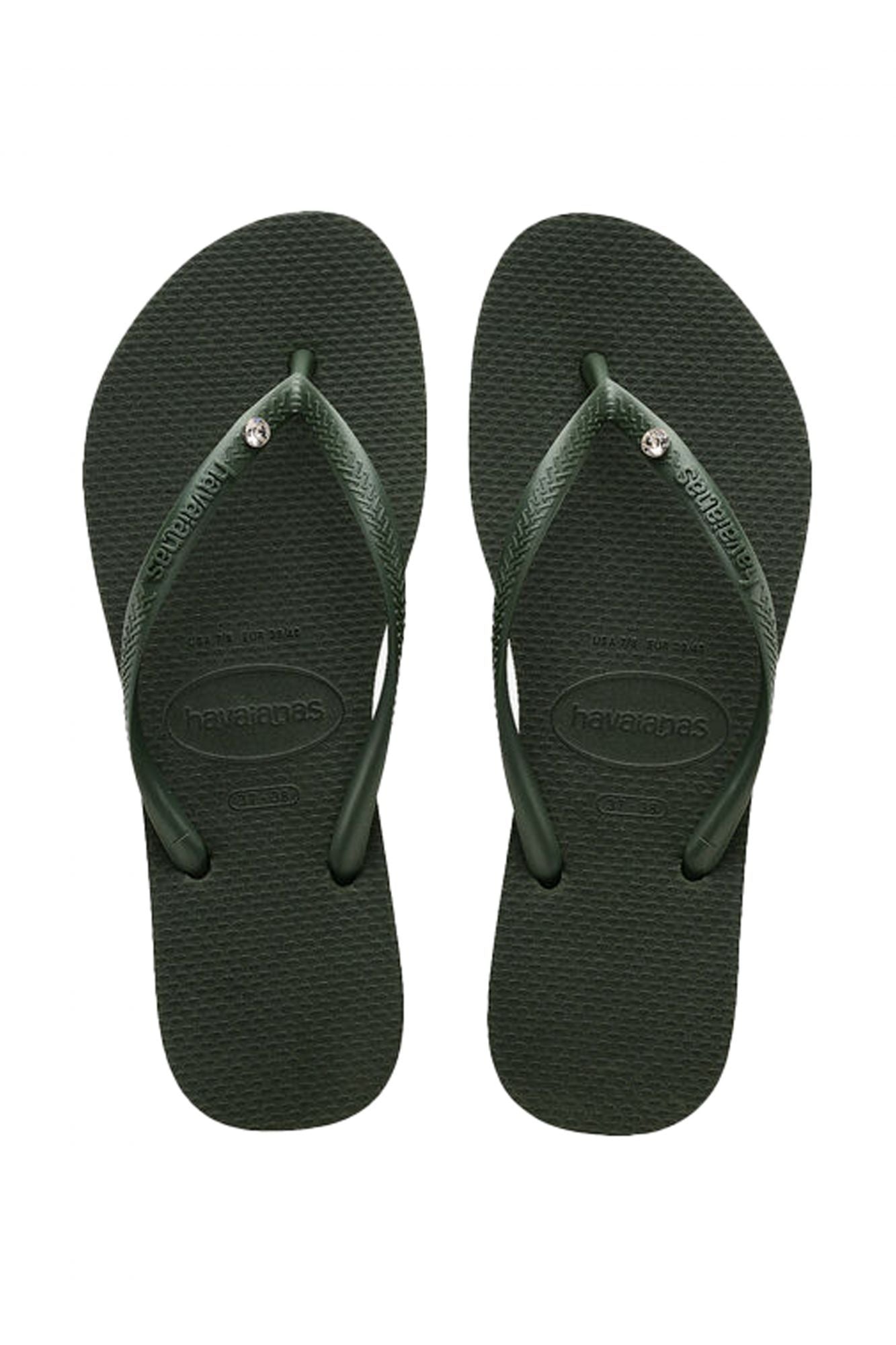HAVAIANAS SLIM CRYSTAL SW II en color VERDE (1)