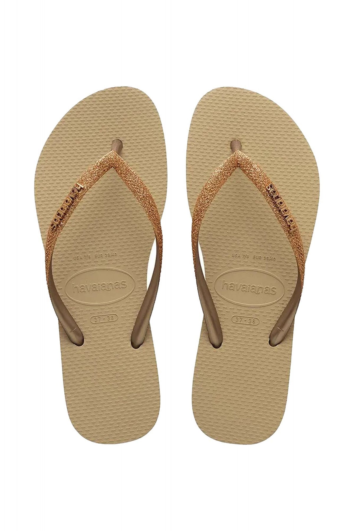 HAVAIANAS SLIM GLITTER II 4146975 en color MARRON (1)