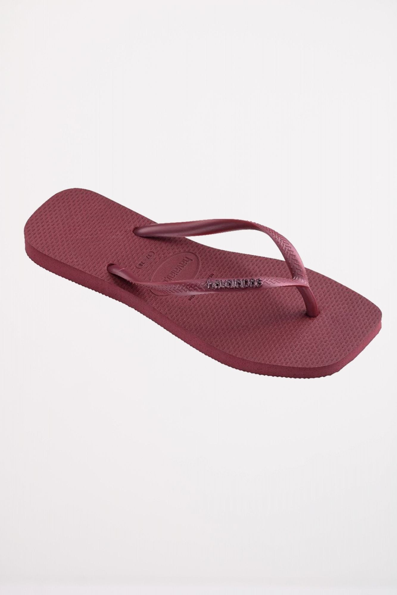 HAVAIANAS SQUARE LOGO METALLIC en color BURDEOS (4)