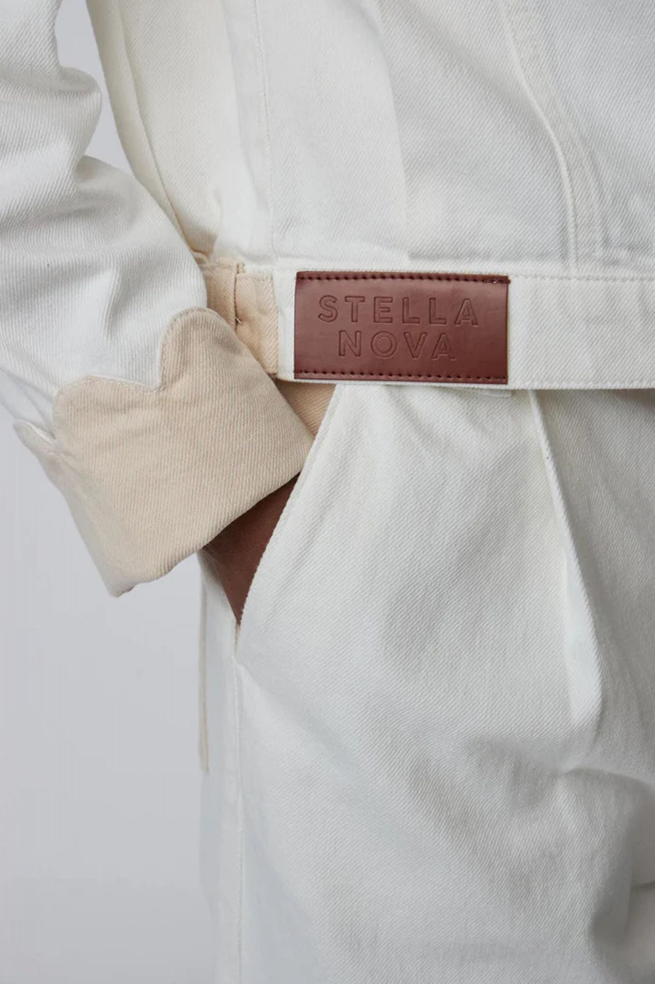 STELLA NOVA TWO-TONED COTTON JACKET en color BLANCO (3)