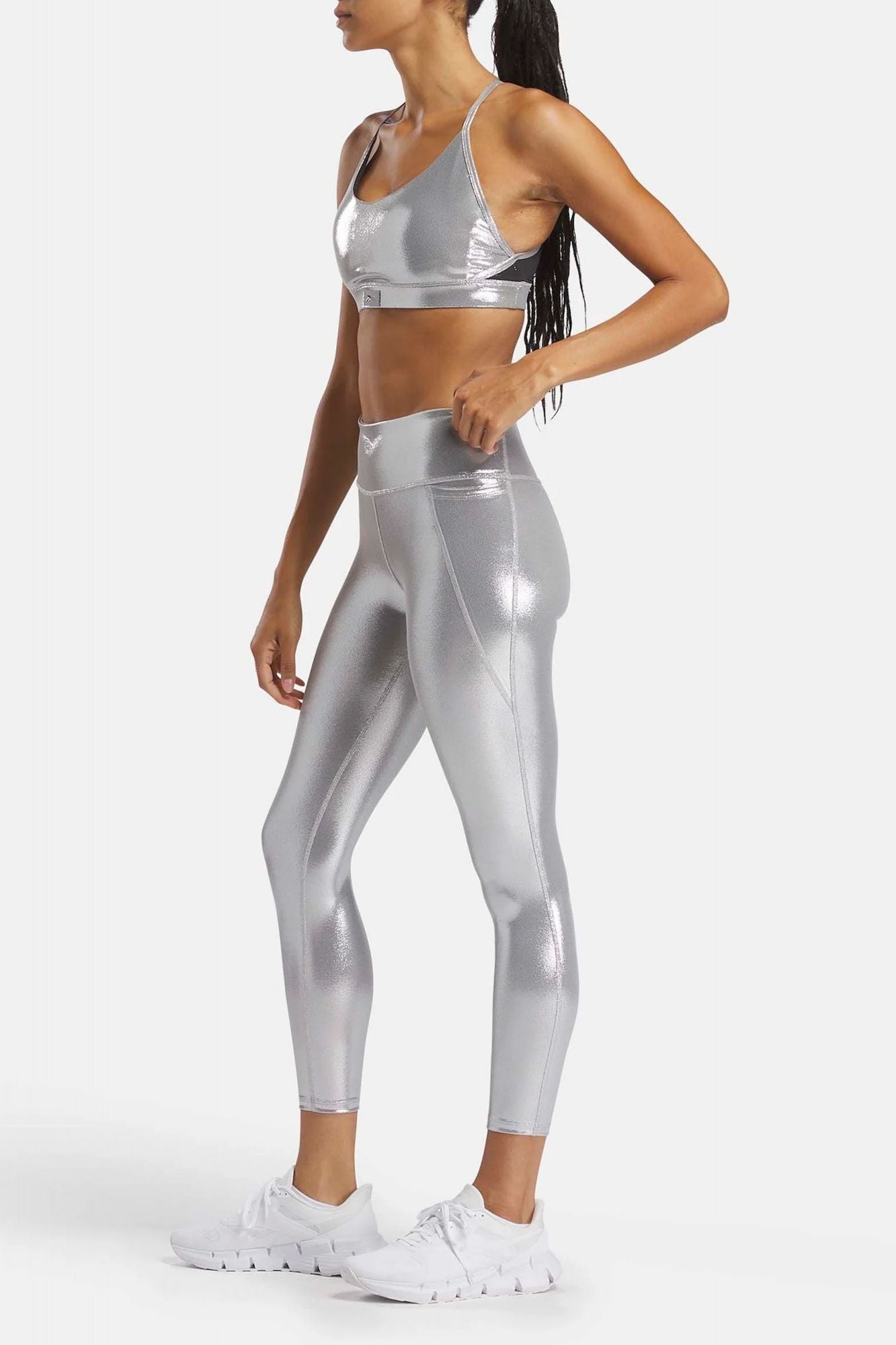 REEBOK LUX XHROME HR TIGHT en color PLATA (4)