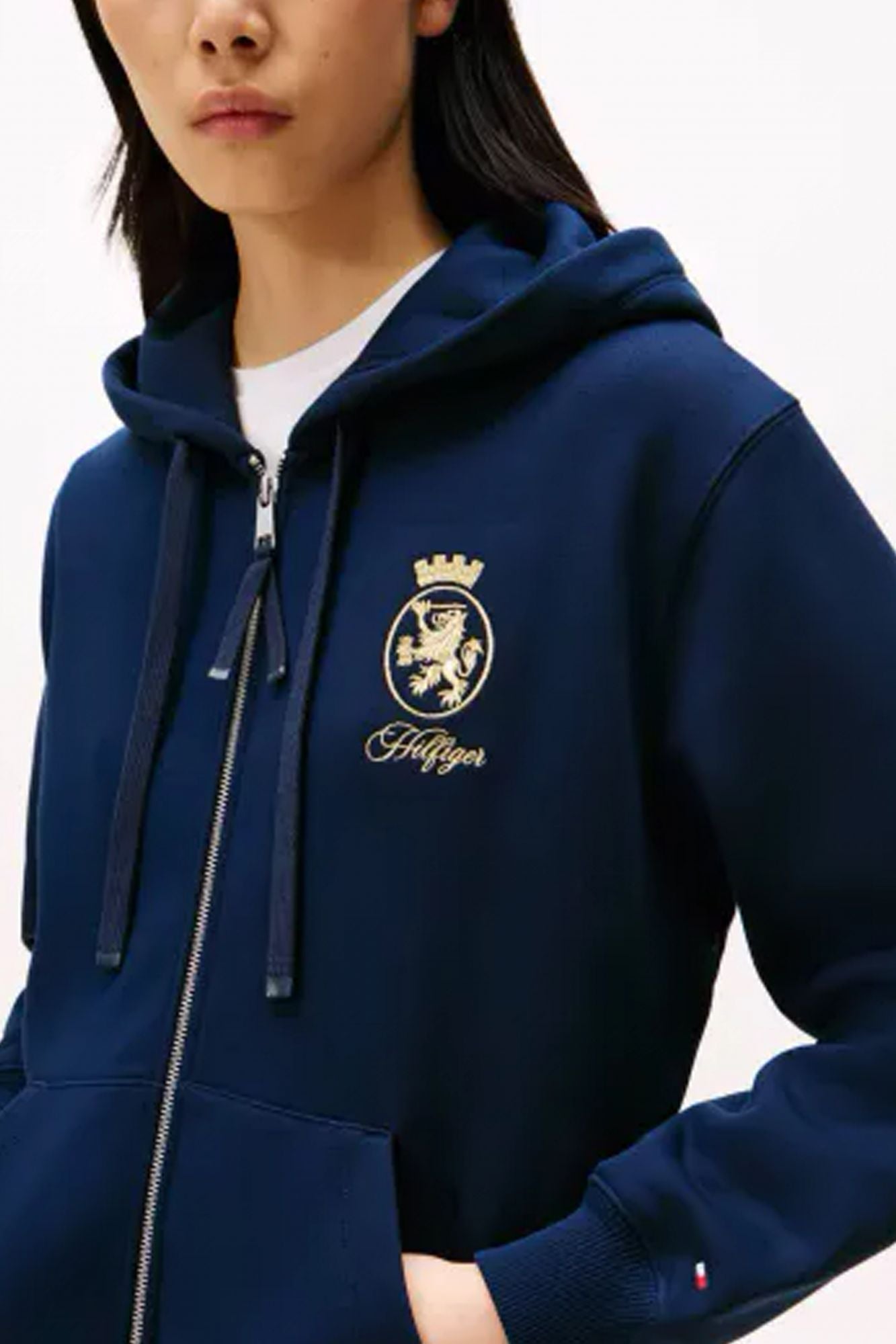 TOMMY HILFIGER GOLD CREST TERRY ZIP THR en color AZUL (3)