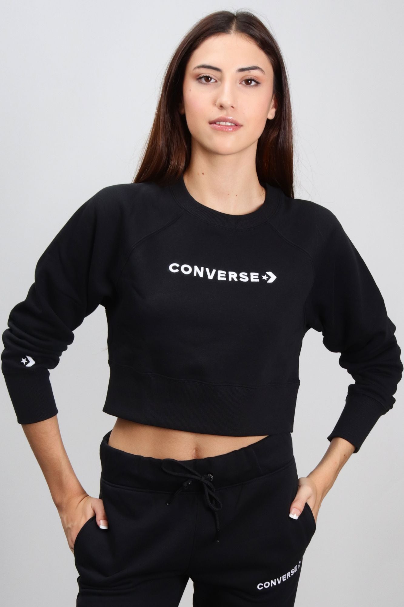 CONVERSE STRIP WORDMARK CREW en color NEGRO (1)
