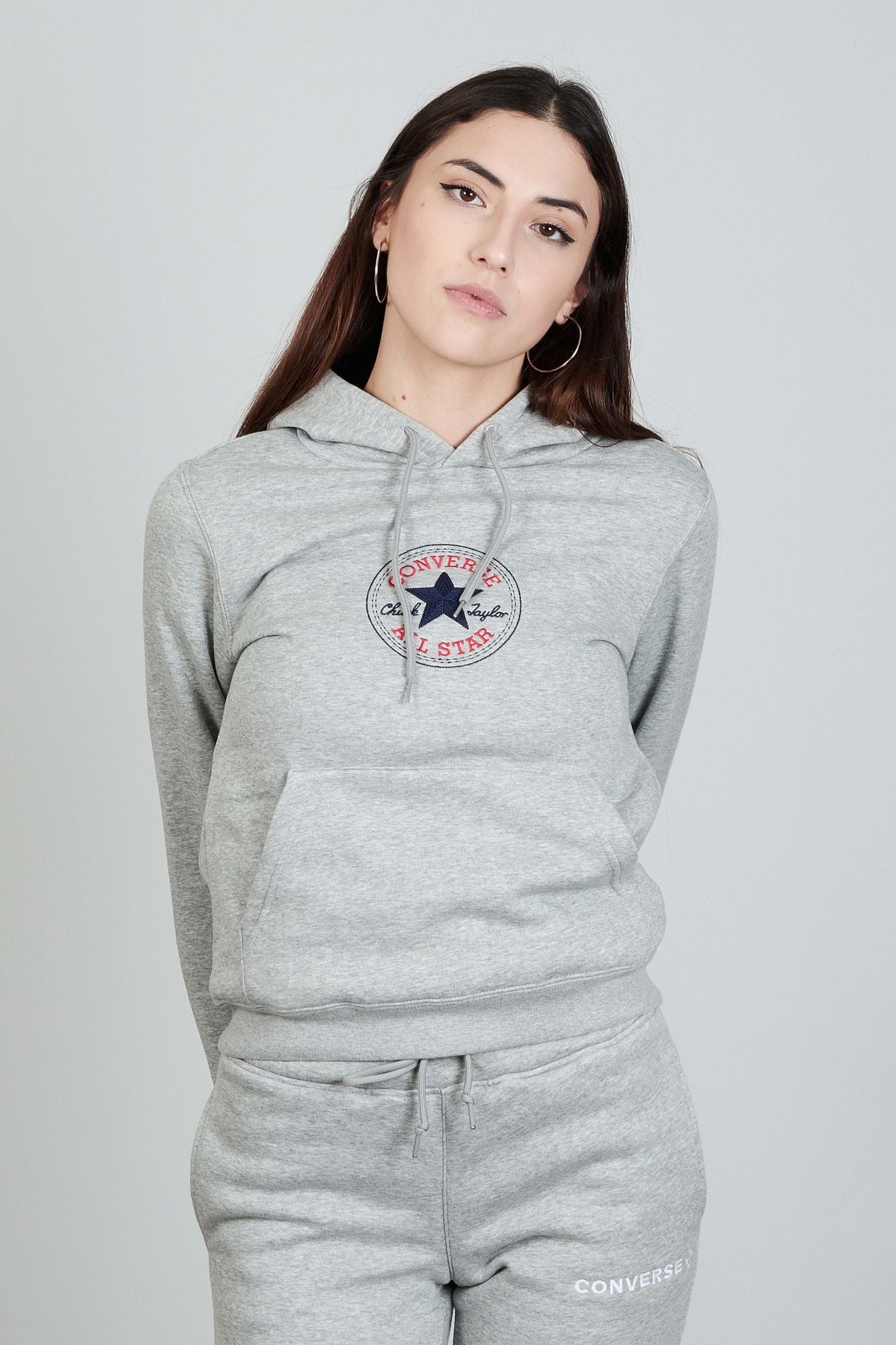 CONVERSE CHUCK PATCH CORE HOODIE B en color GRIS (1)