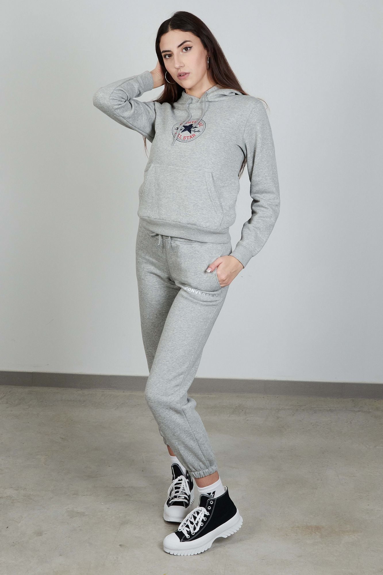 CONVERSE CHUCK PATCH CORE HOODIE B en color GRIS (2)