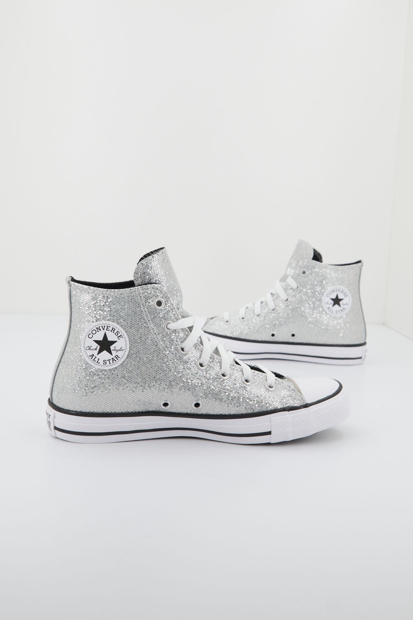 CONVERSE ALL STAR GLITTER en color PLATA (1)