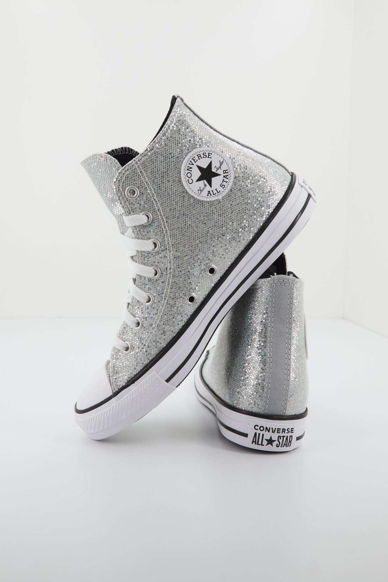 CONVERSE ALL STAR GLITTER en color PLATA (2)