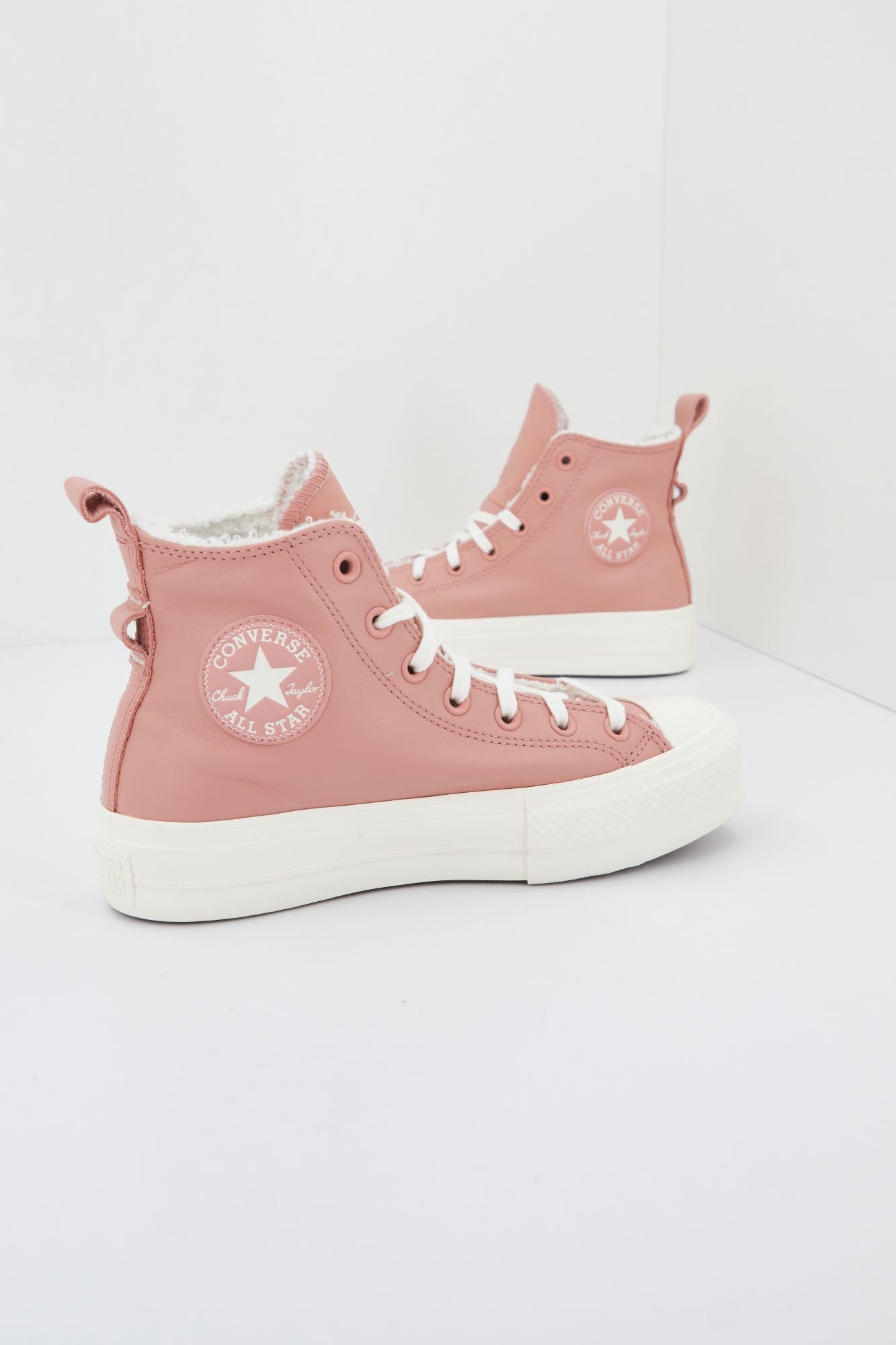CONVERSE LIFT PLATFORM LINED LEATHER en color ROSA (1)