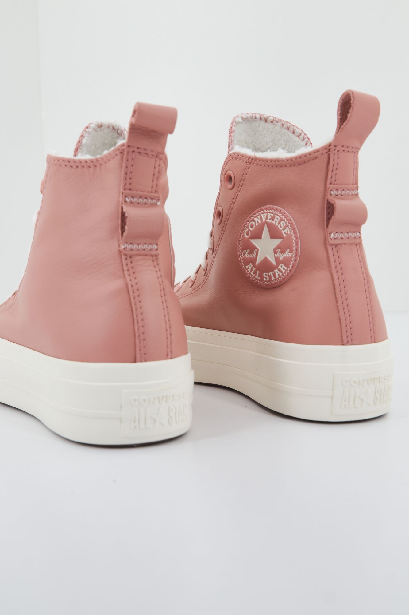 CONVERSE LIFT PLATFORM LINED LEATHER en color ROSA (4)