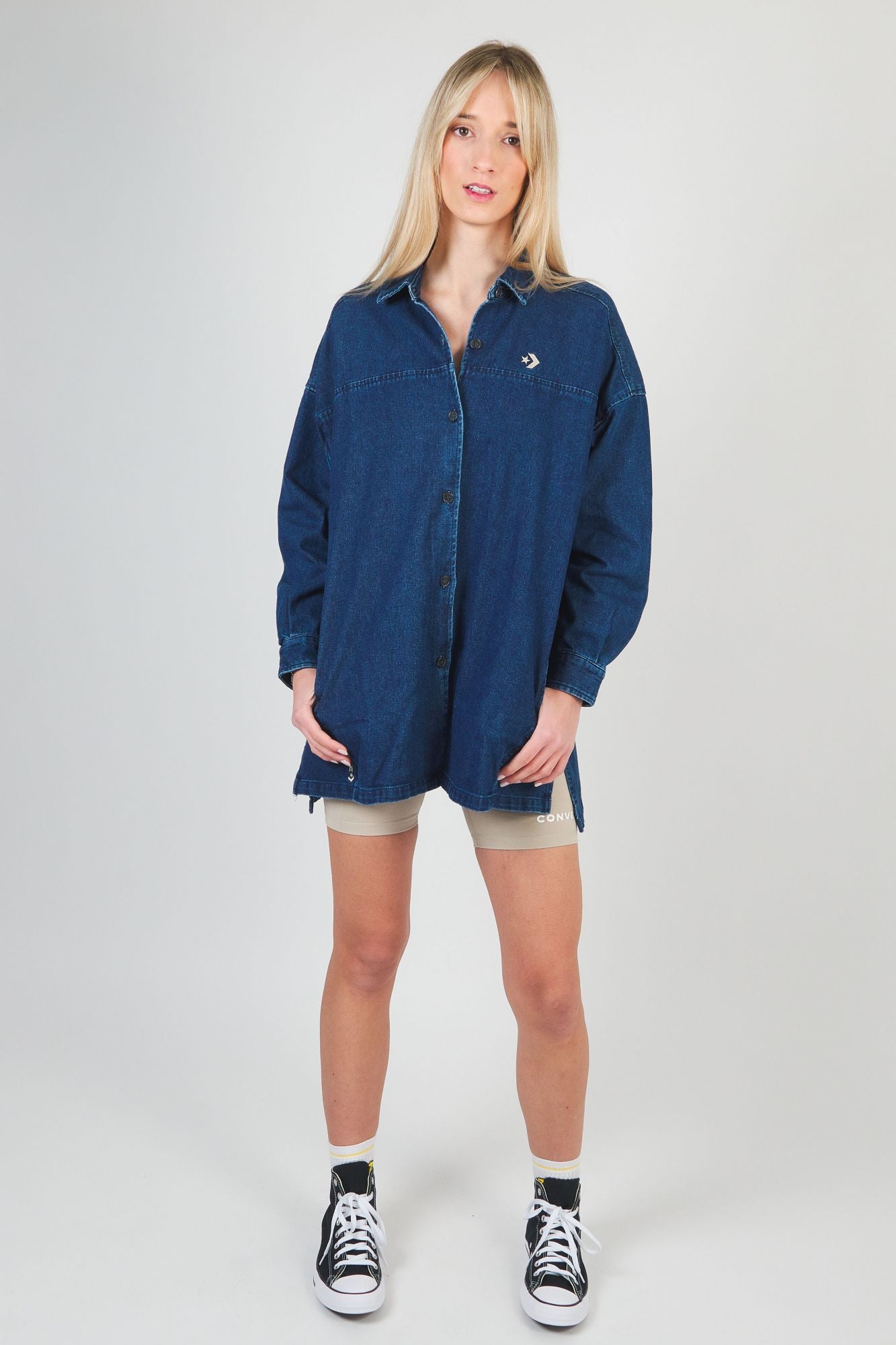 CONVERSE UTILITY WOVEN SHIRT en color AZUL (3)