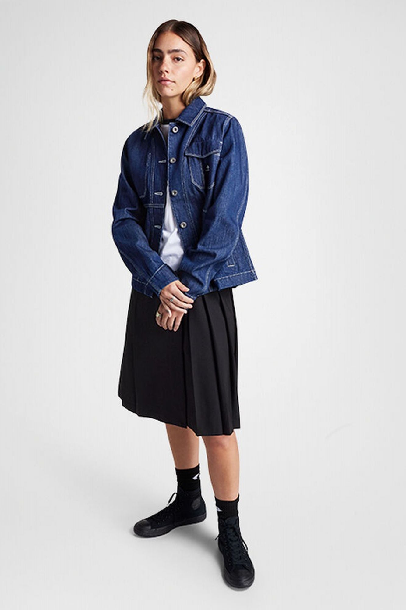 CONVERSE DENIM WORK COAT en color AZUL (4)