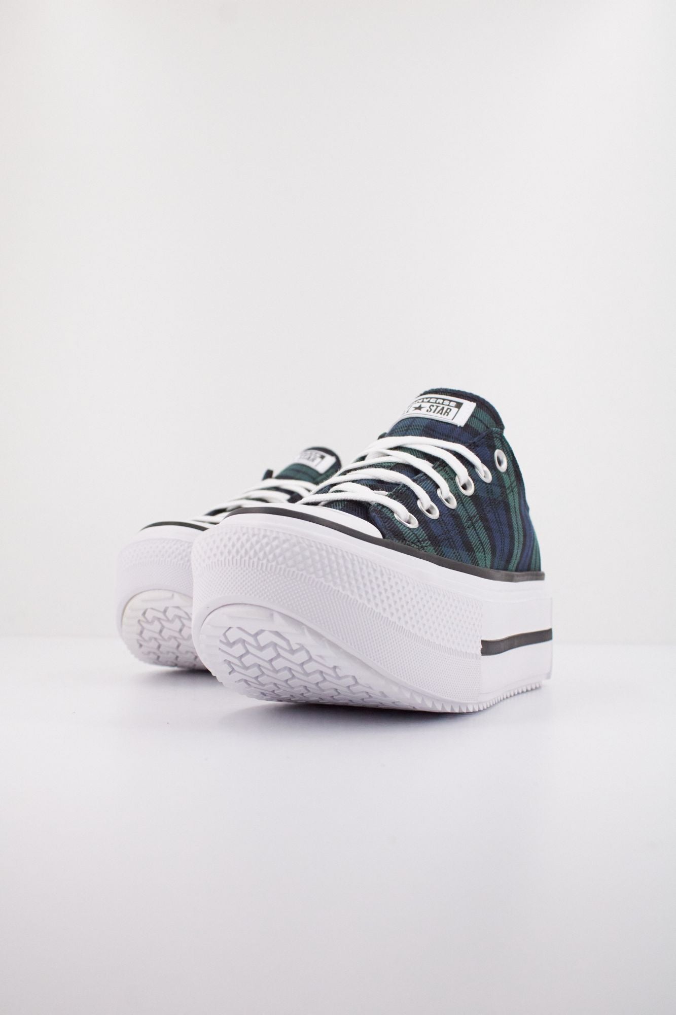 CONVERSE CHUCK TAYLOR ALL STAR LIFT DOUBLE STACK PLATFORM PLAID en color VERDE (2)