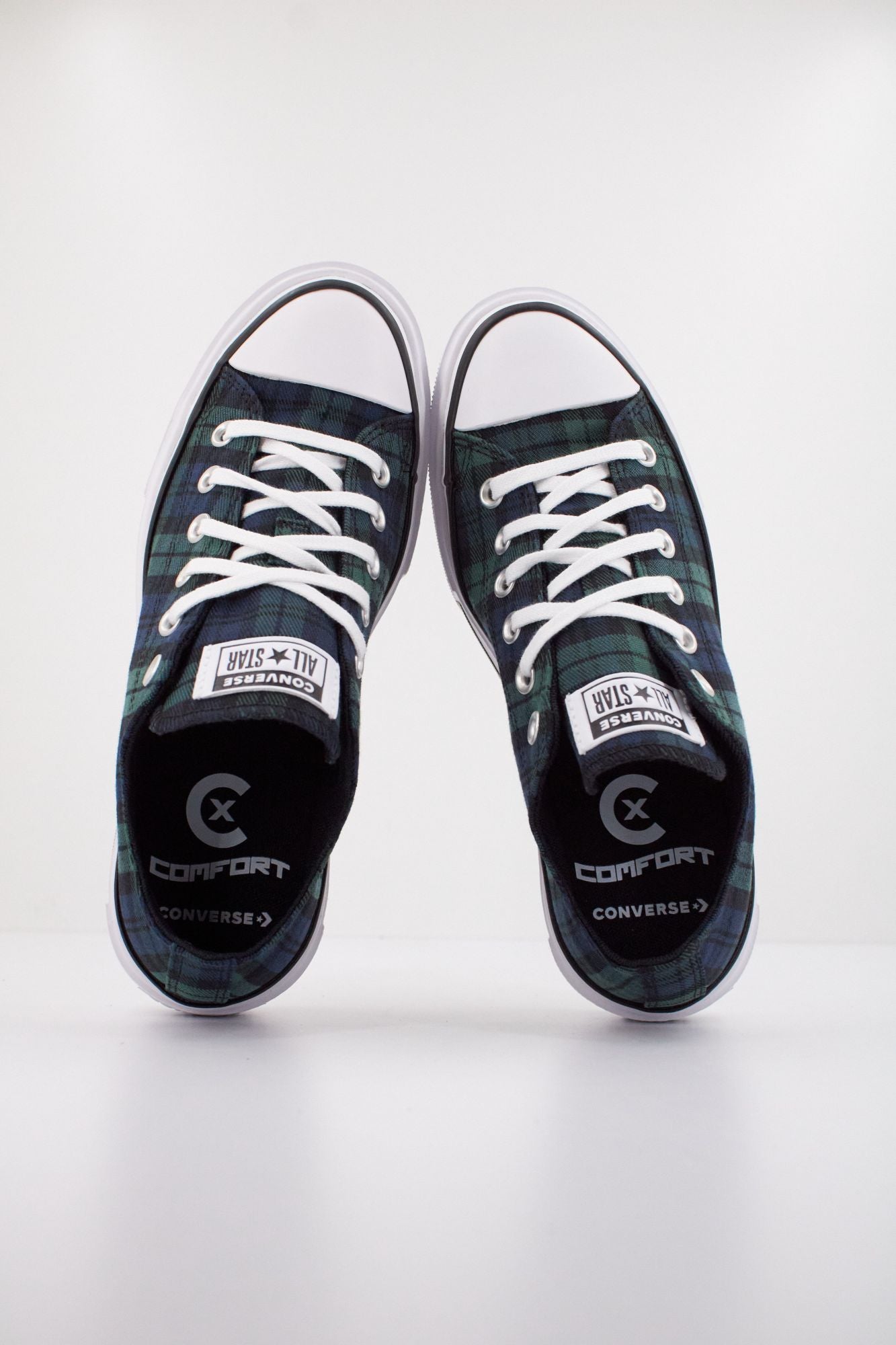 CONVERSE CHUCK TAYLOR ALL STAR LIFT DOUBLE STACK PLATFORM PLAID en color VERDE (3)