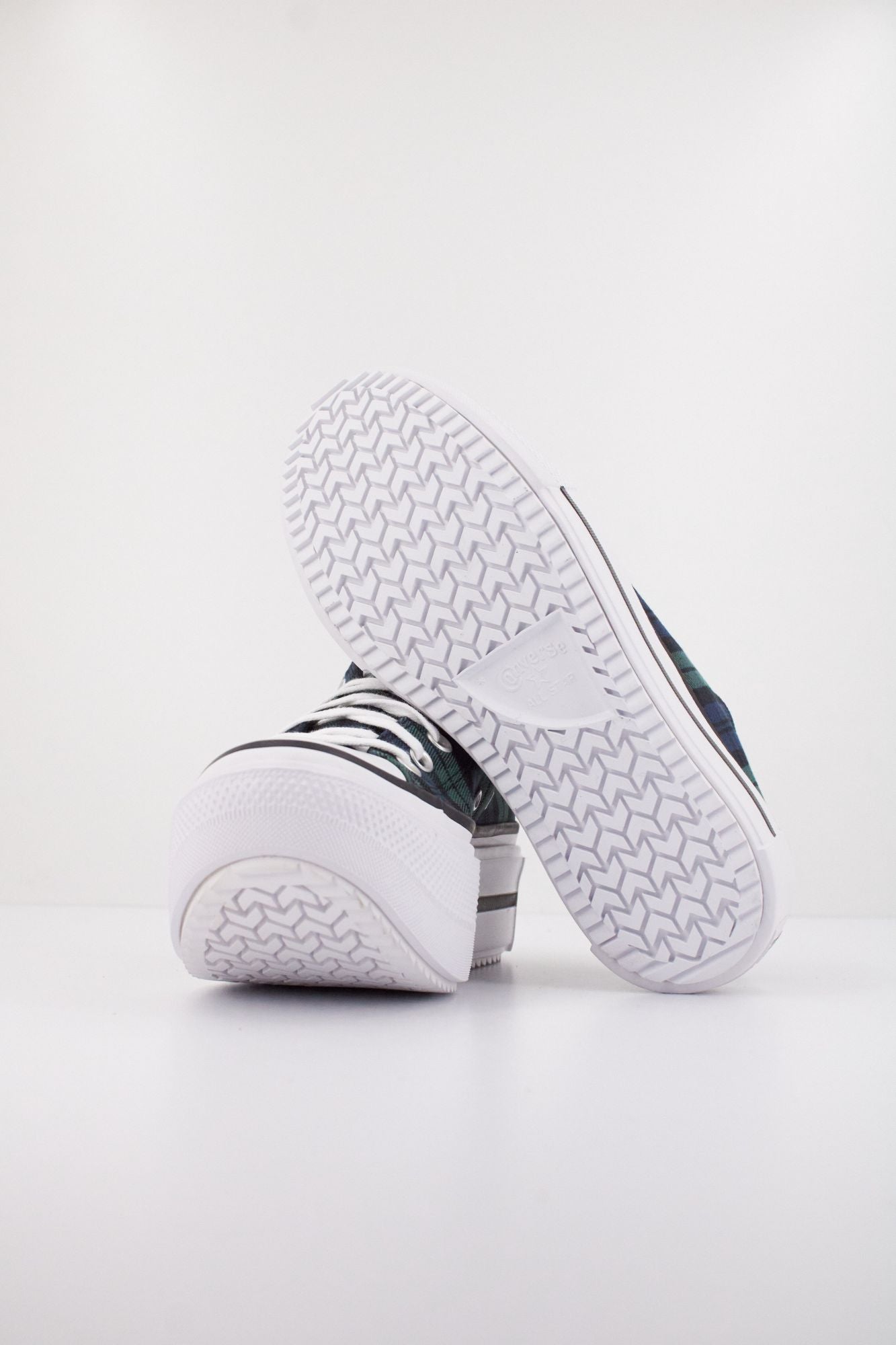 CONVERSE CHUCK TAYLOR ALL STAR LIFT DOUBLE STACK PLATFORM PLAID en color VERDE (5)