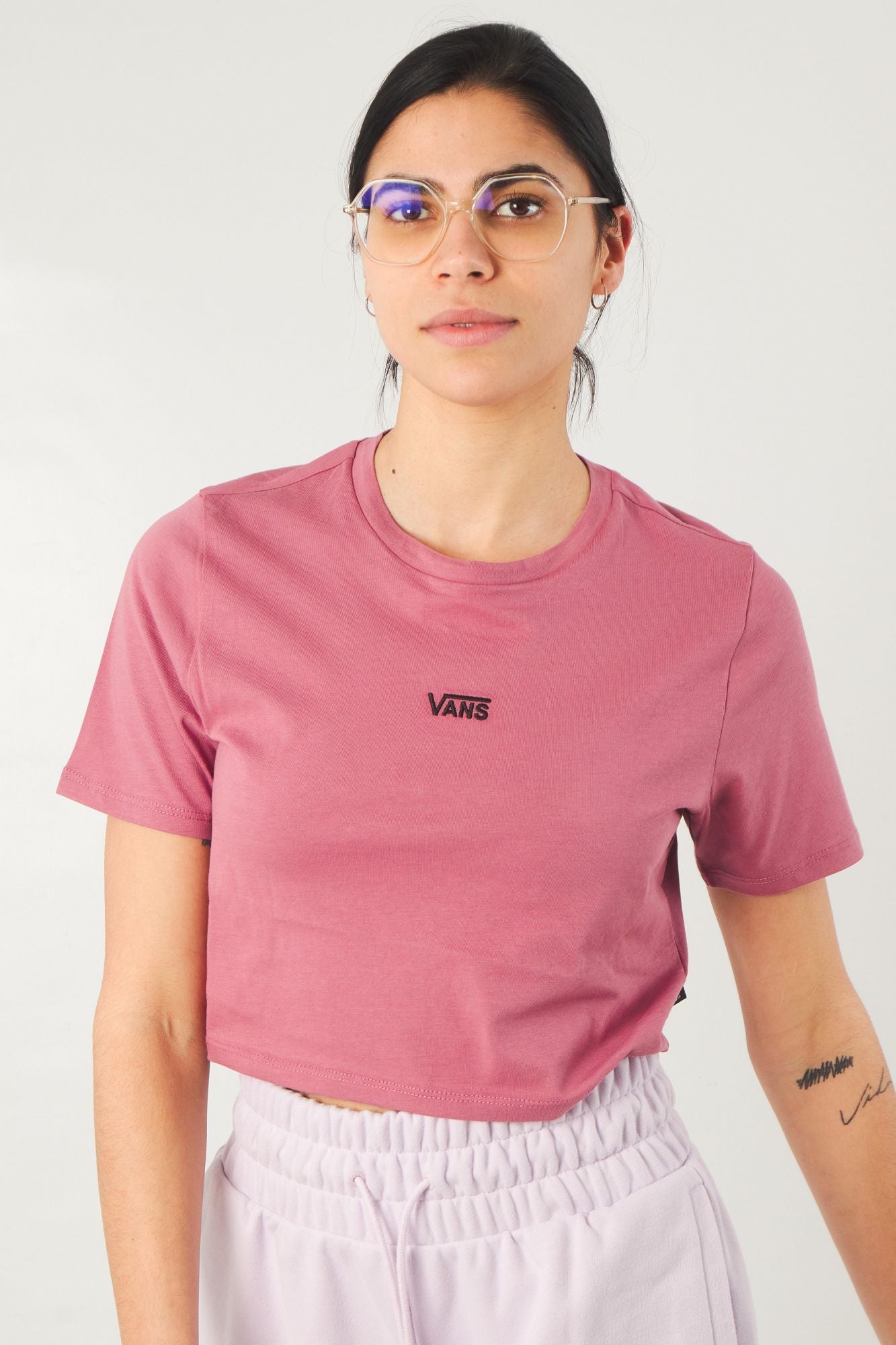 VANS FLYING V CROP CW T-SHIRT en color ROSA (1)