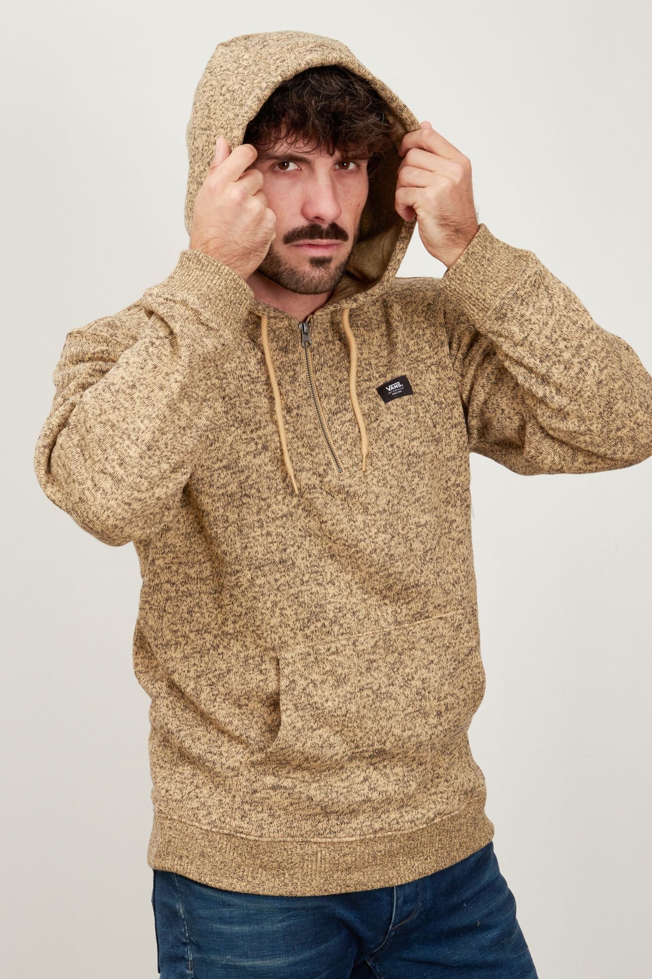 VANS FLURRY HALF ZIP en color MARRON (3)