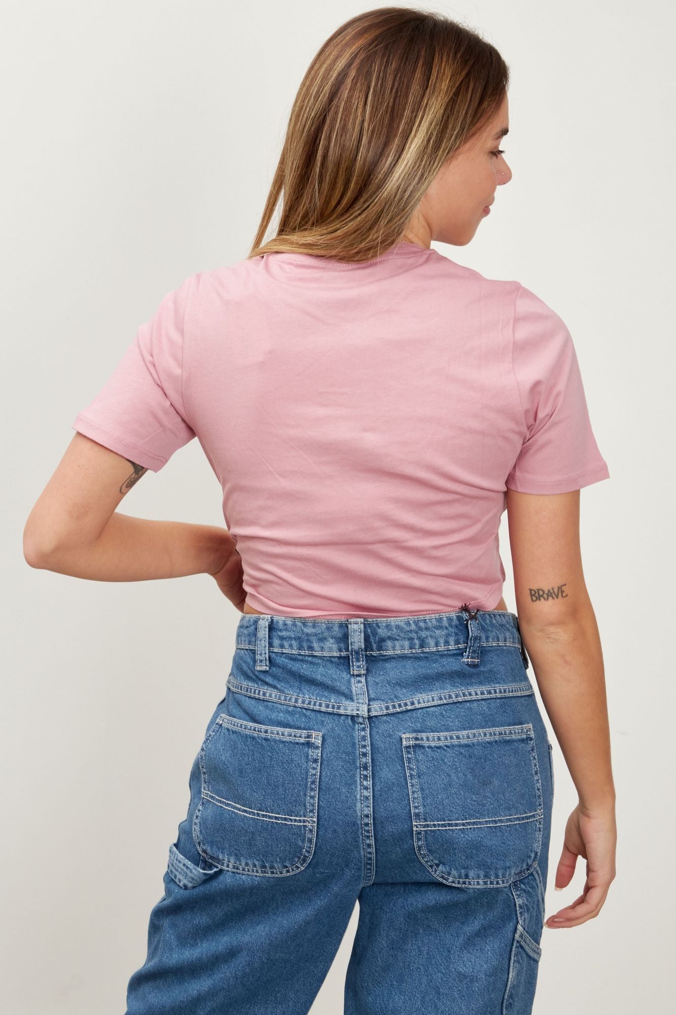 VANS FLYING V CROP CREW en color ROSA (4)