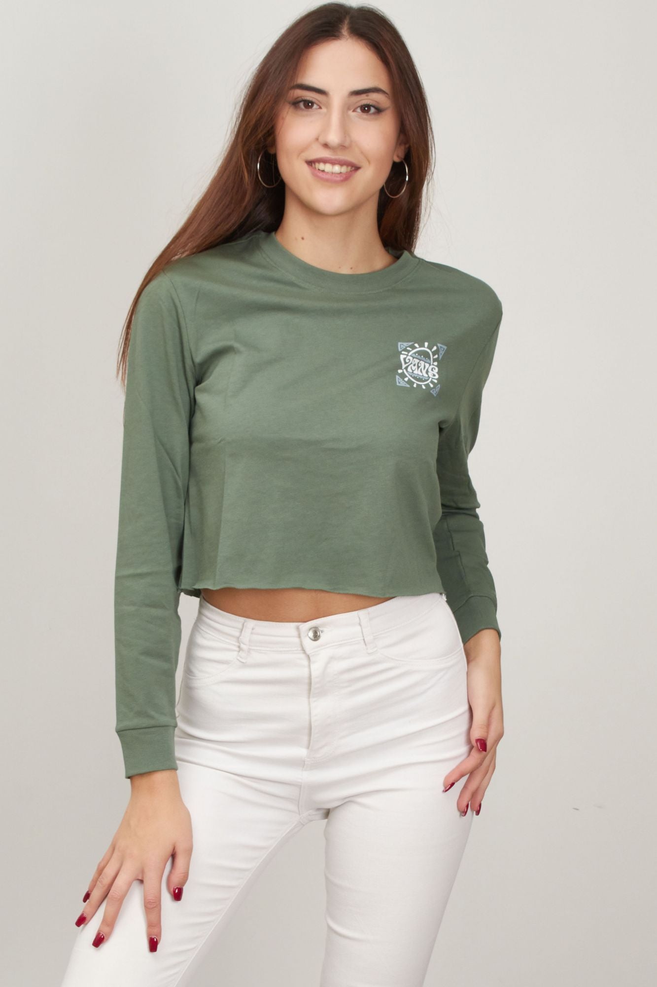 VANS COLIMA LS BFF CROP en color VERDE (1)