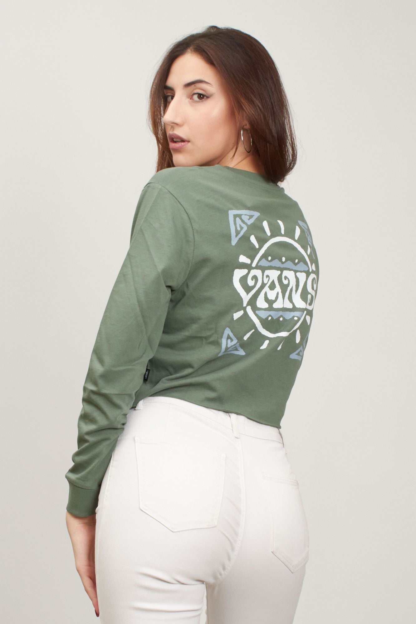 VANS COLIMA LS BFF CROP en color VERDE (3)