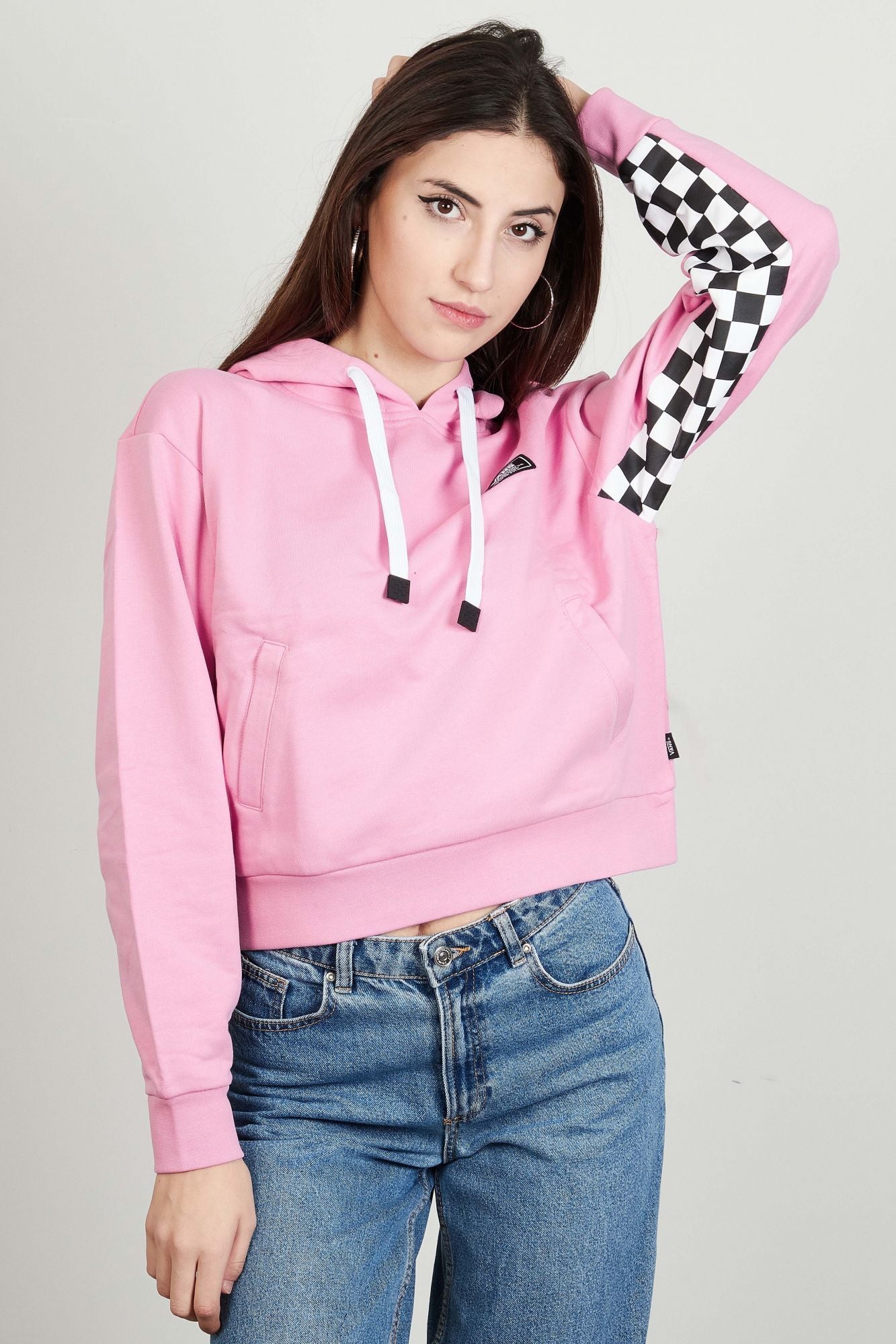 VANS BOOM BOOM CHECK IT HOODIE en color ROSA (1)