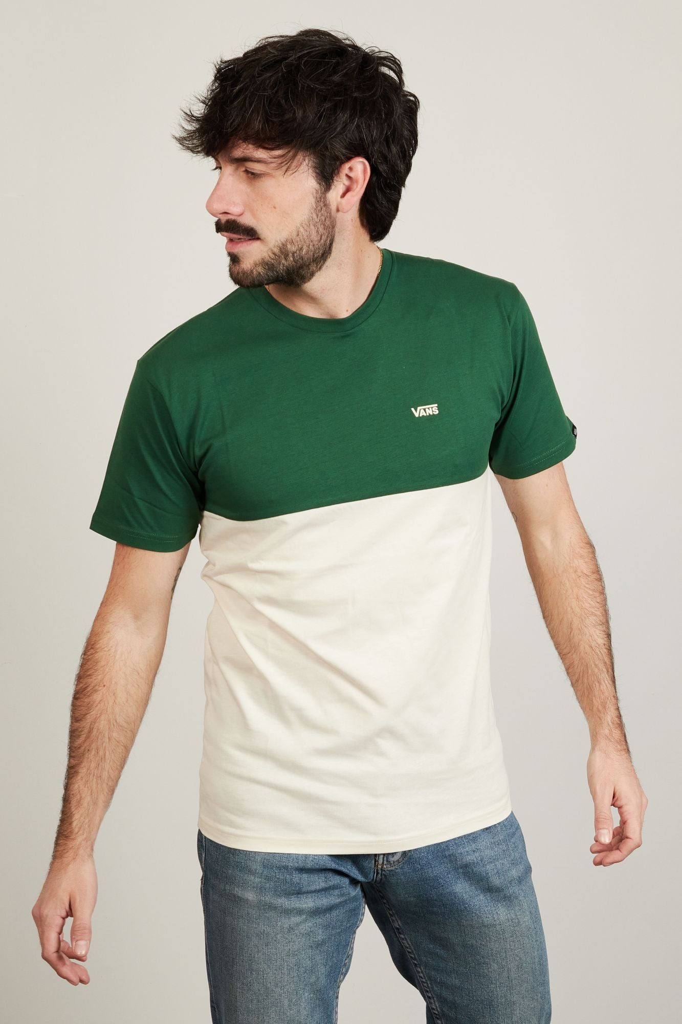 VANS COLORBLOCK TEE en color VERDE (3)