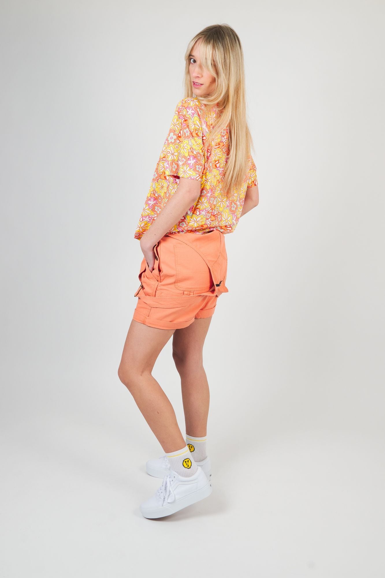 VANS RESORT FLORAL SS WOVEN en color NARANJA (4)